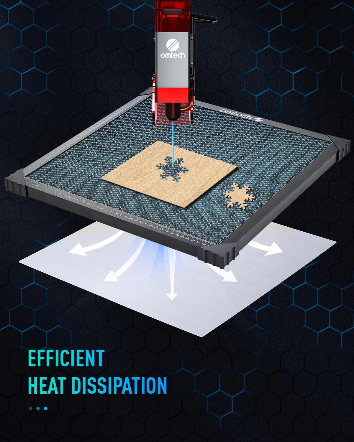 16x16 Inch Honeycomb Working Table for Laser Engraver with Built-in Scale - Image 4