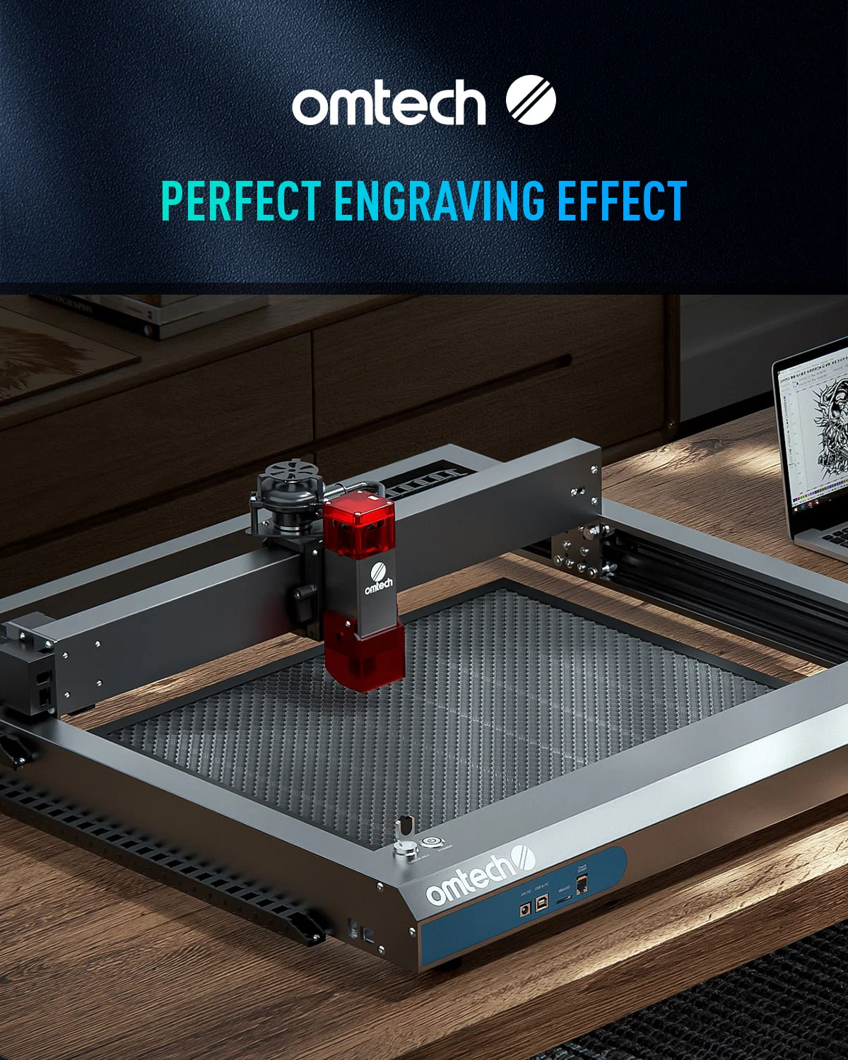 16x16 Inch Honeycomb Working Table for Laser Engraver with Built-in Scale - Image 5