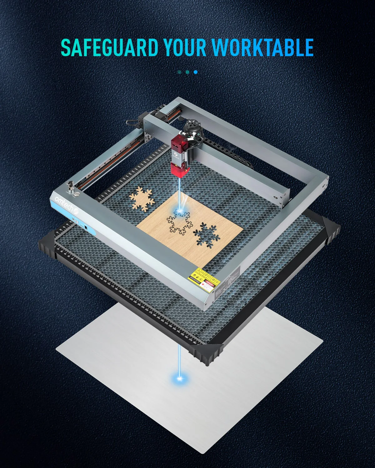 16x16 Inch Honeycomb Working Table for Laser Engraver with Built-in Scale - Image 6