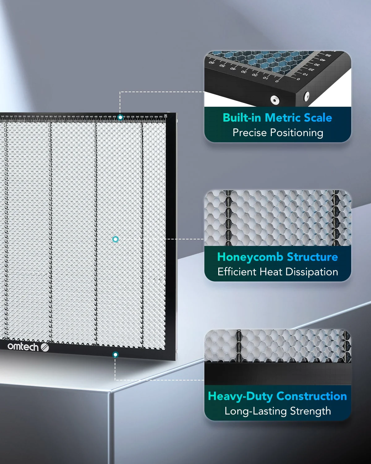 19x24 Inch Honeycomb Working Table for Laser Engravers with Built-in Scale - Image 3