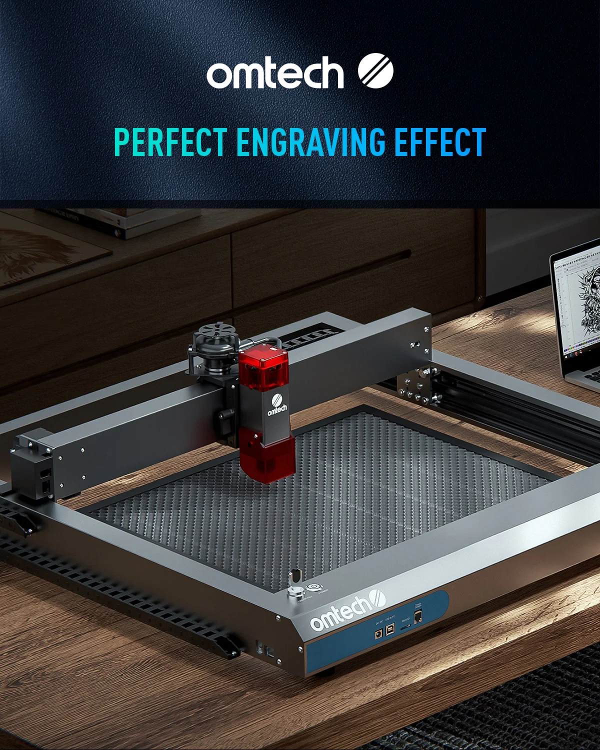 19x24 Inch Honeycomb Working Table for Laser Engravers with Built-in Scale - Image 5