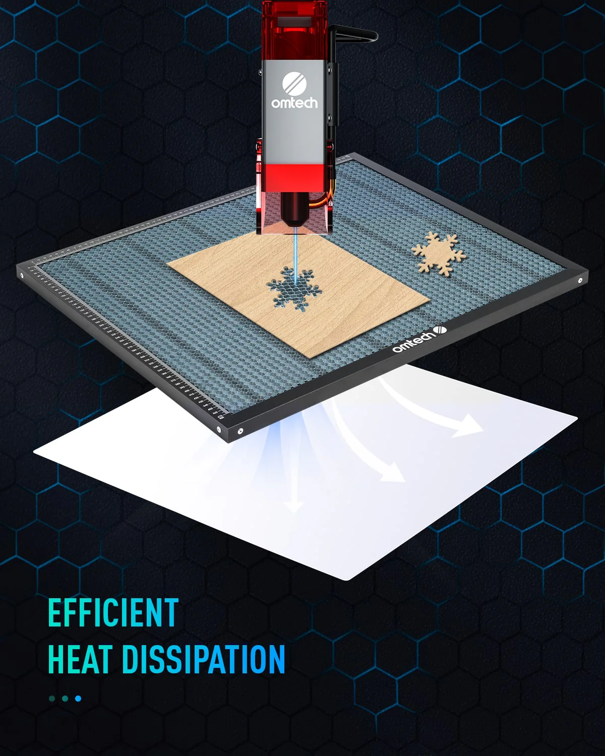 19x24 Inch Honeycomb Working Table for Laser Engravers with Built-in Scale - Image 6