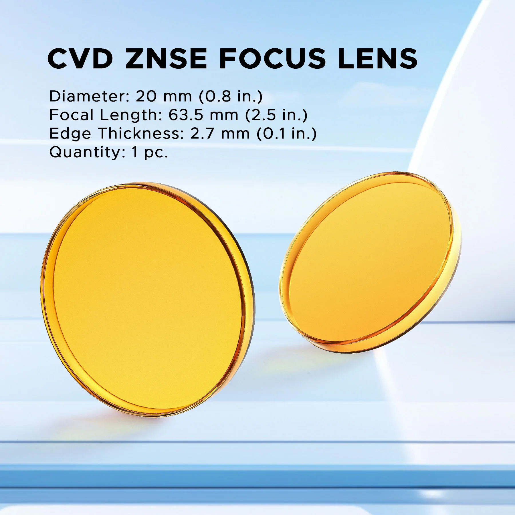 18 mm Meniscus Focus Lens, CVD ZnSe CO2 Laser Engraver Focal Lens for 60W 80W Laser Engraver Cutter - Image 3