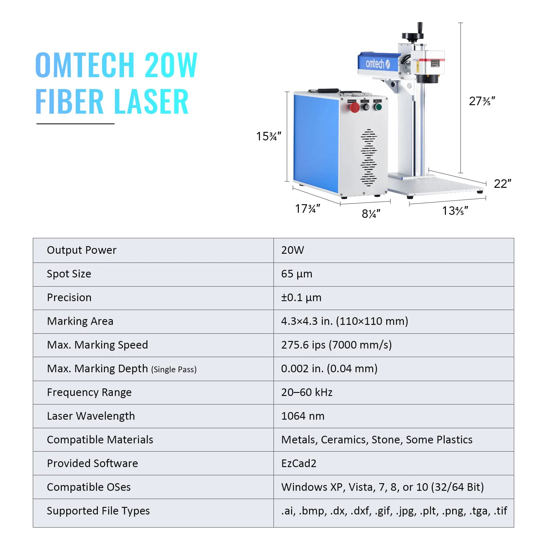 Pre-Owned FM4343-20S - 20W Split Fiber Laser Marker Engraving Machine with 4.3” x 4.3” Working Area - Image 7