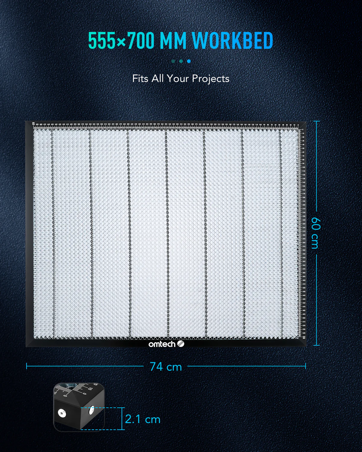20x28 Inch Honeycomb Working Table for Laser Engravers with Built-in Scale - Image 3