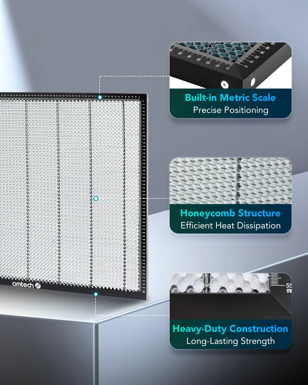 20x28 Inch Honeycomb Working Table for Laser Engravers with Built-in Scale - Image 5