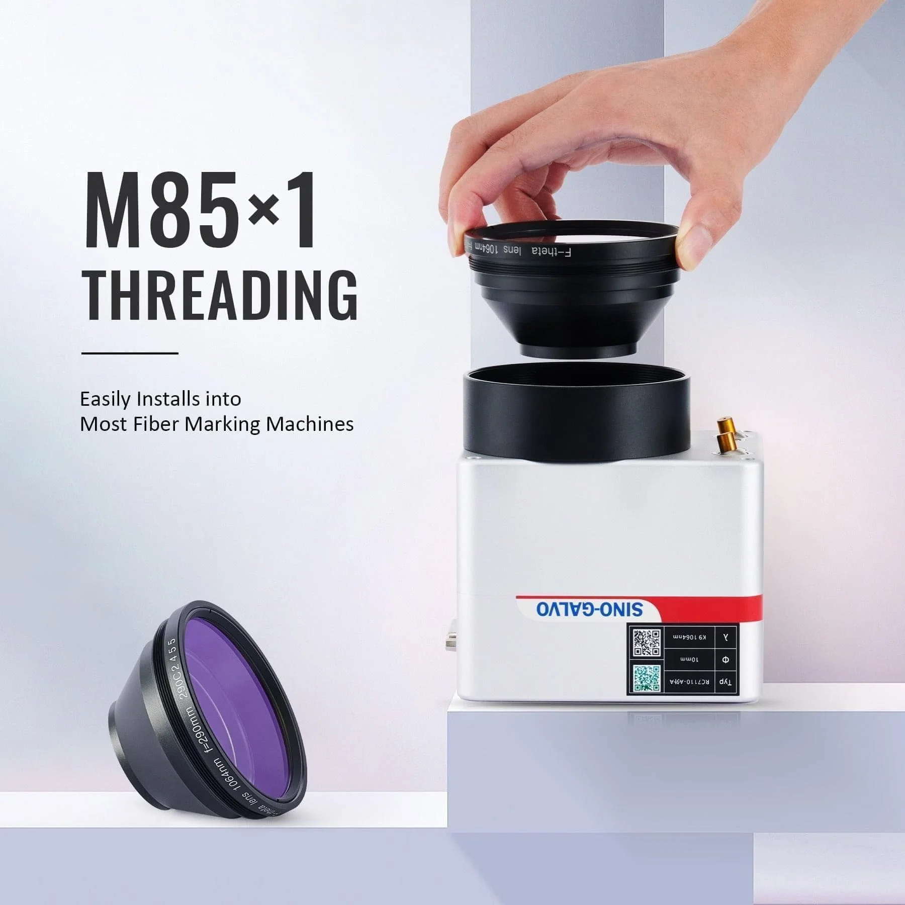 300x300mm F Theta Scan Lens, M85x1 Thread Replacement Sino Galvo Scanning Lens for 1064nm Split Style Fiber Laser Engravers - Image 4