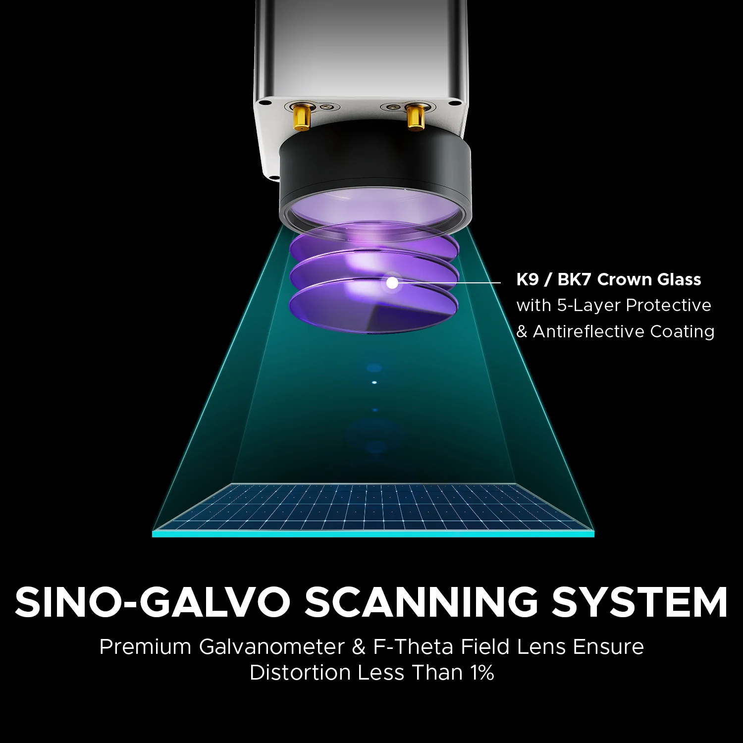 OMTech Galvo 30W Split Fiber Laser Engraver and Marker with 6.9" x 6.9" Working Area - Image 4