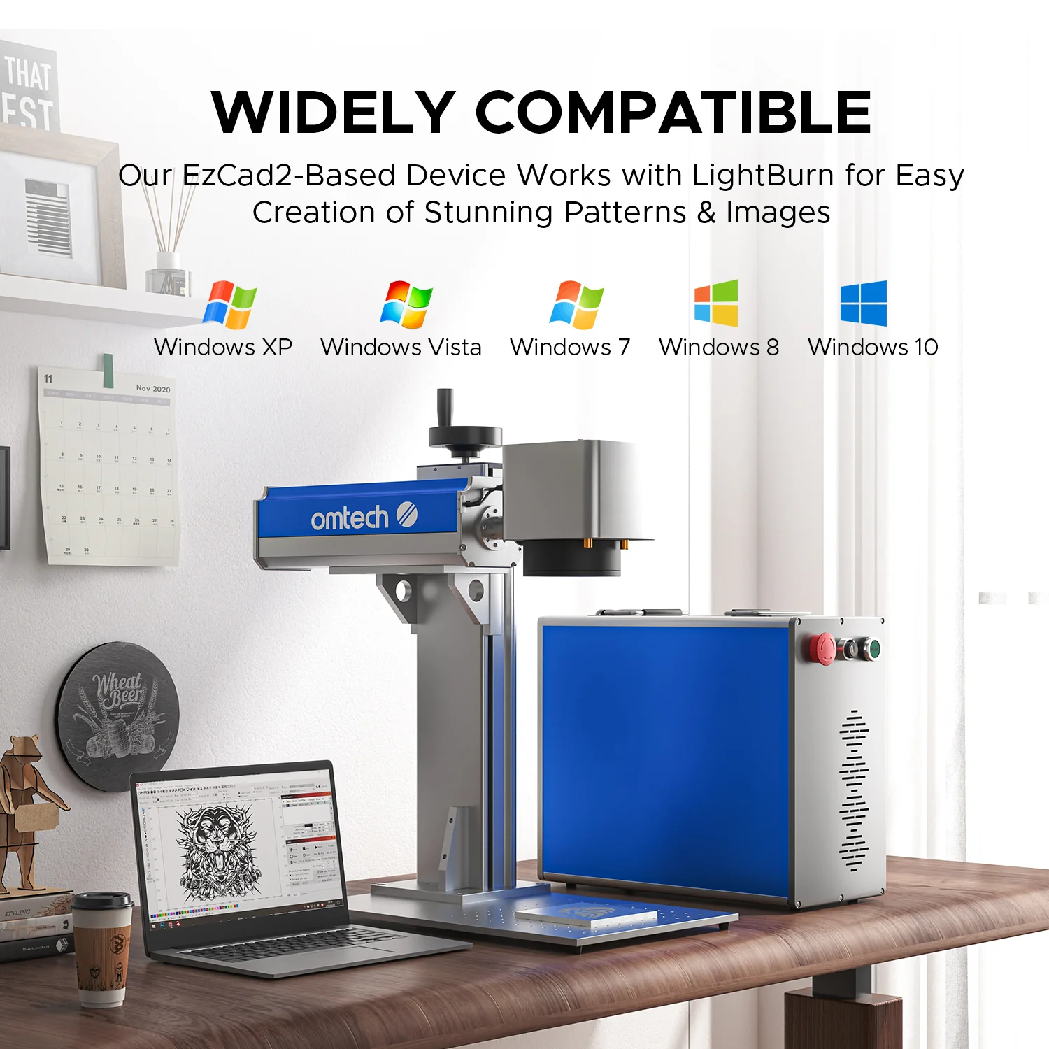 OMTech Galvo 30W Split Fiber Laser Engraver and Marker with 6.9" x 6.9" Working Area - Image 6