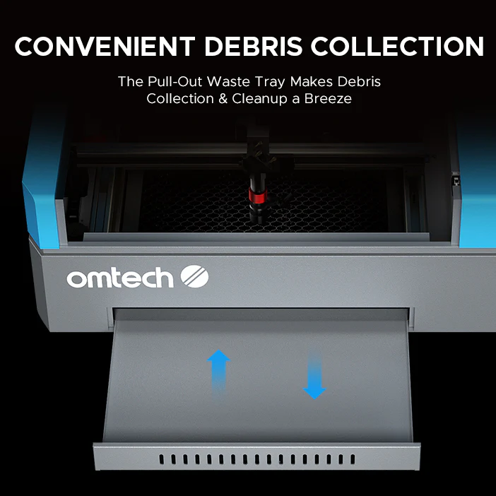 OMTech K40+ 45W Desktop CO2 Laser Engraver with 8" x 12" Working Area and Detachable Honeycomb Workbed - Image 14