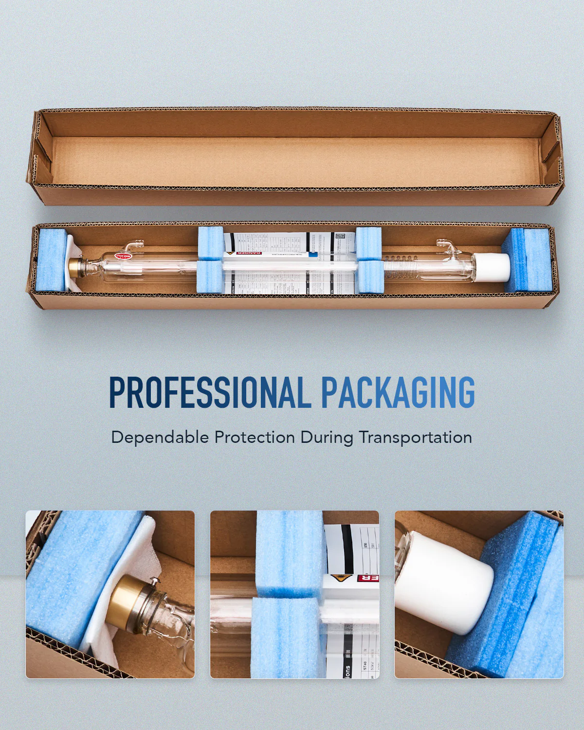 60W CO2 Laser Tube with Metal Head for Laser Engraver & Cutter Machine - Image 5