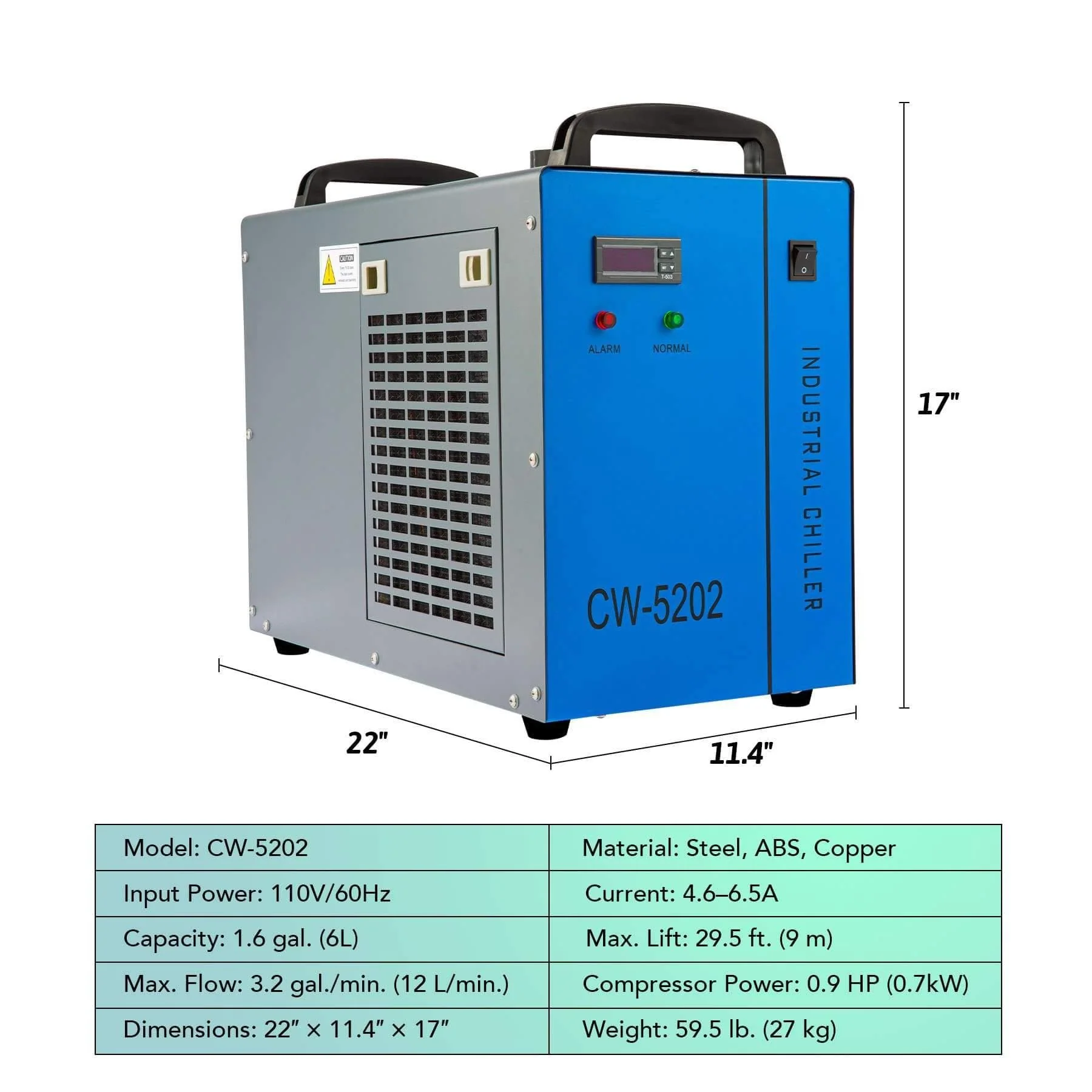 6L Industrial Dual Water Chiller for 50W-150W CO2 Laser Engraver Machines - Image 8