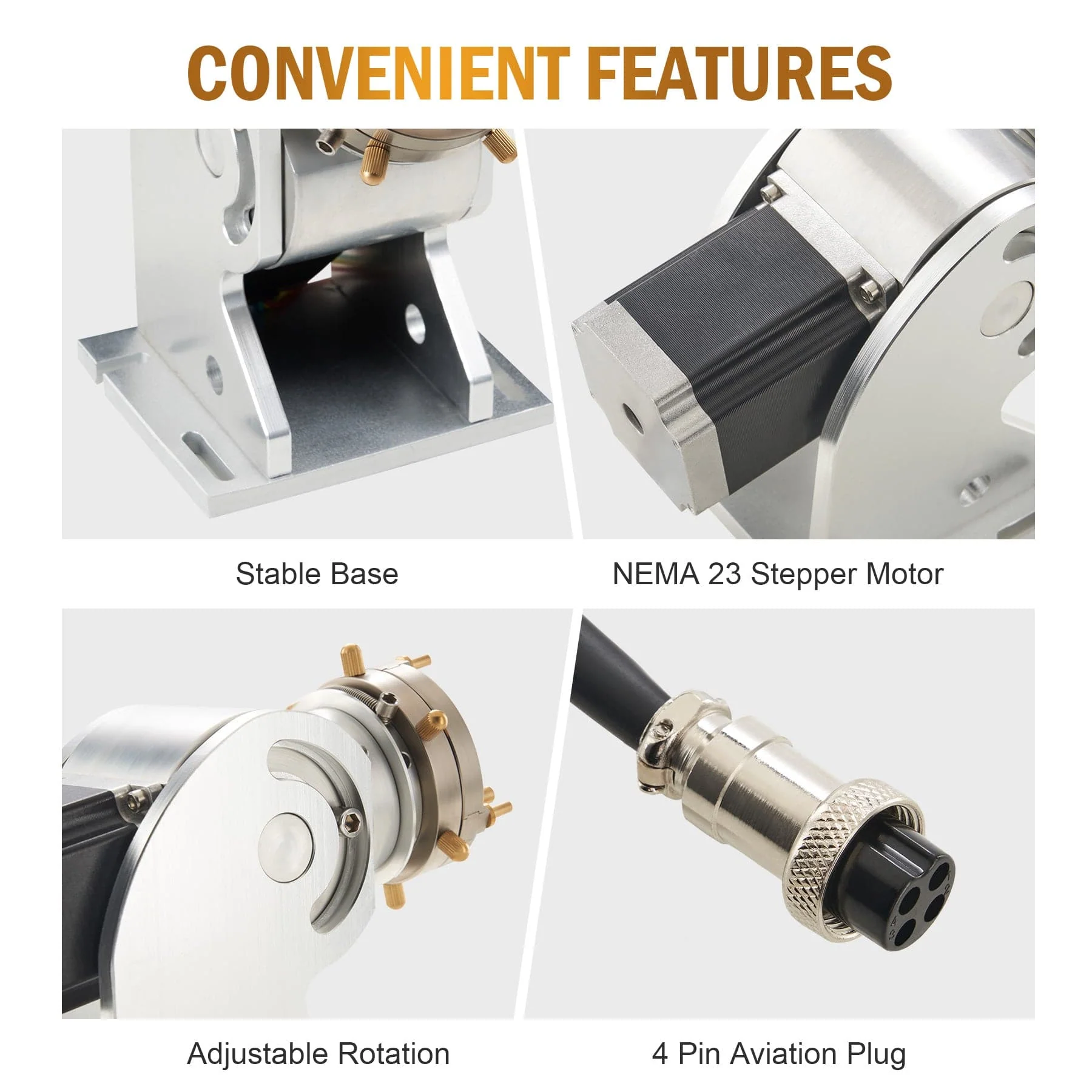 80mm Rotary Axis Attachment For Laser Engraver Machine For Irregular-Shaped Objects With Cylinder Chuck (For Fiber Machines Only) - Image 8