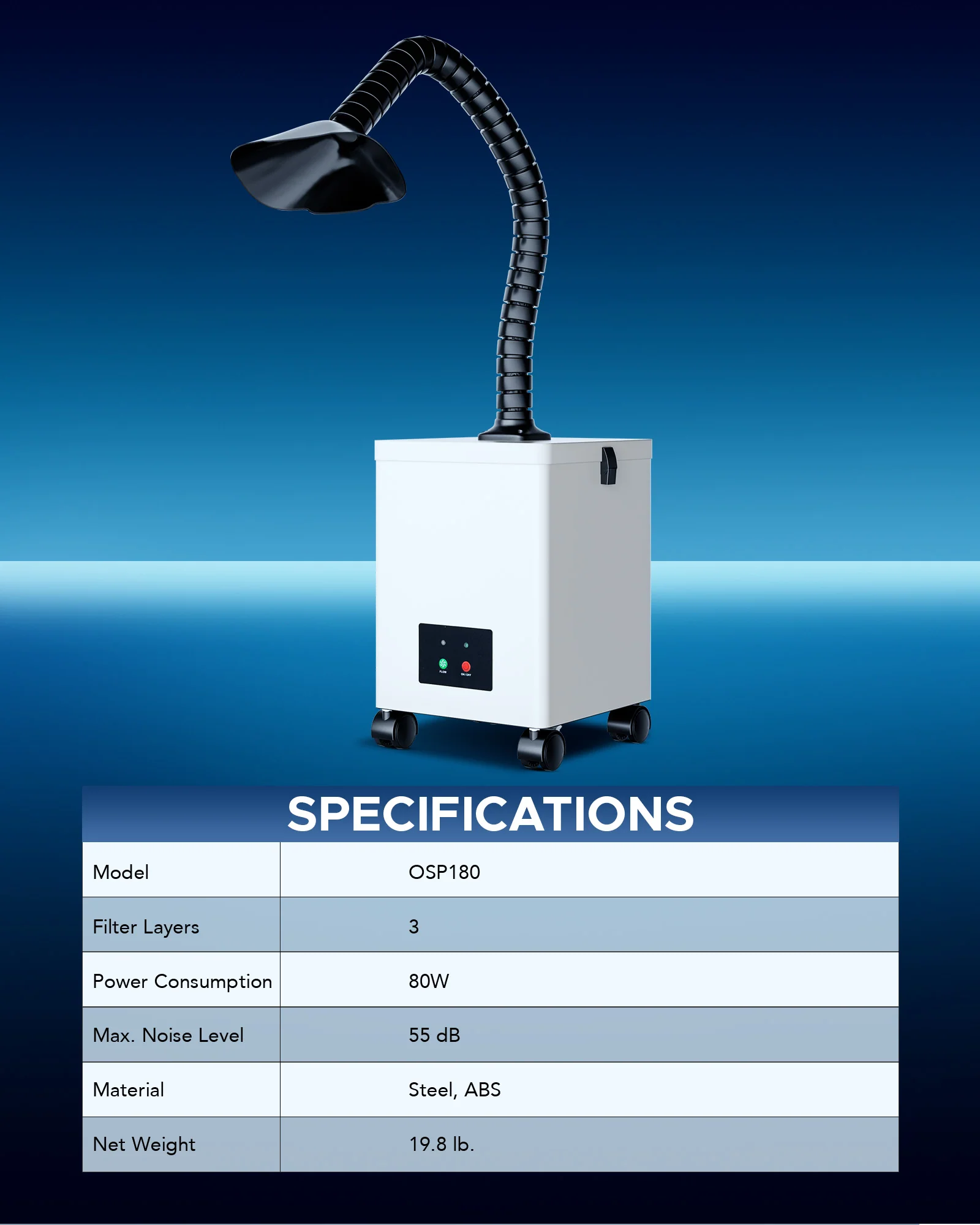 80W 3-Stage Filter Fume Extractor/Air Purifier for Fiber Machines - Image 6