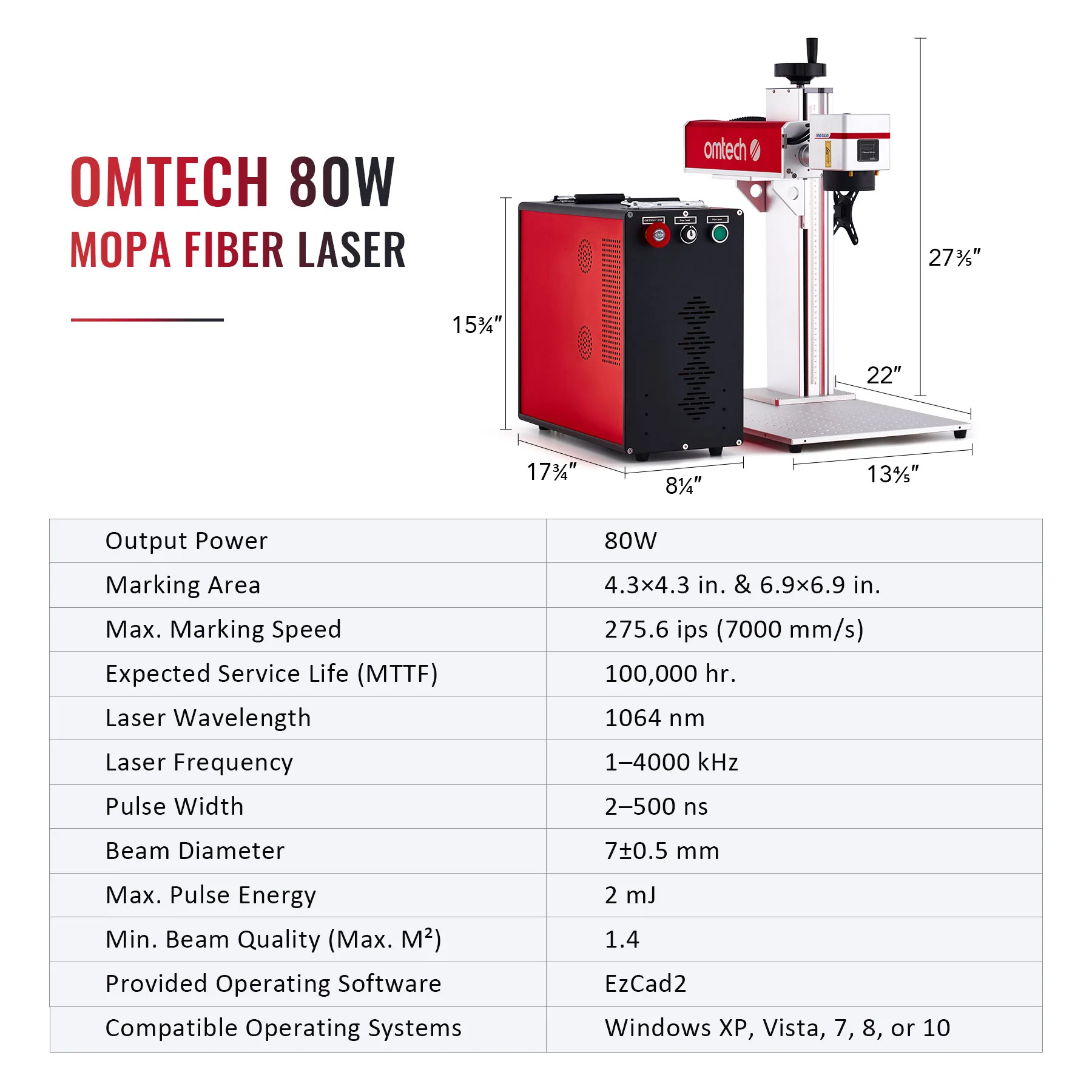 Pre-Owned MP6969-80 - 80W MOPA FIBER LASER MARKING ENGRAVING MACHINE WITH 6.9” X 6.9” WORKING AREA - Image 5