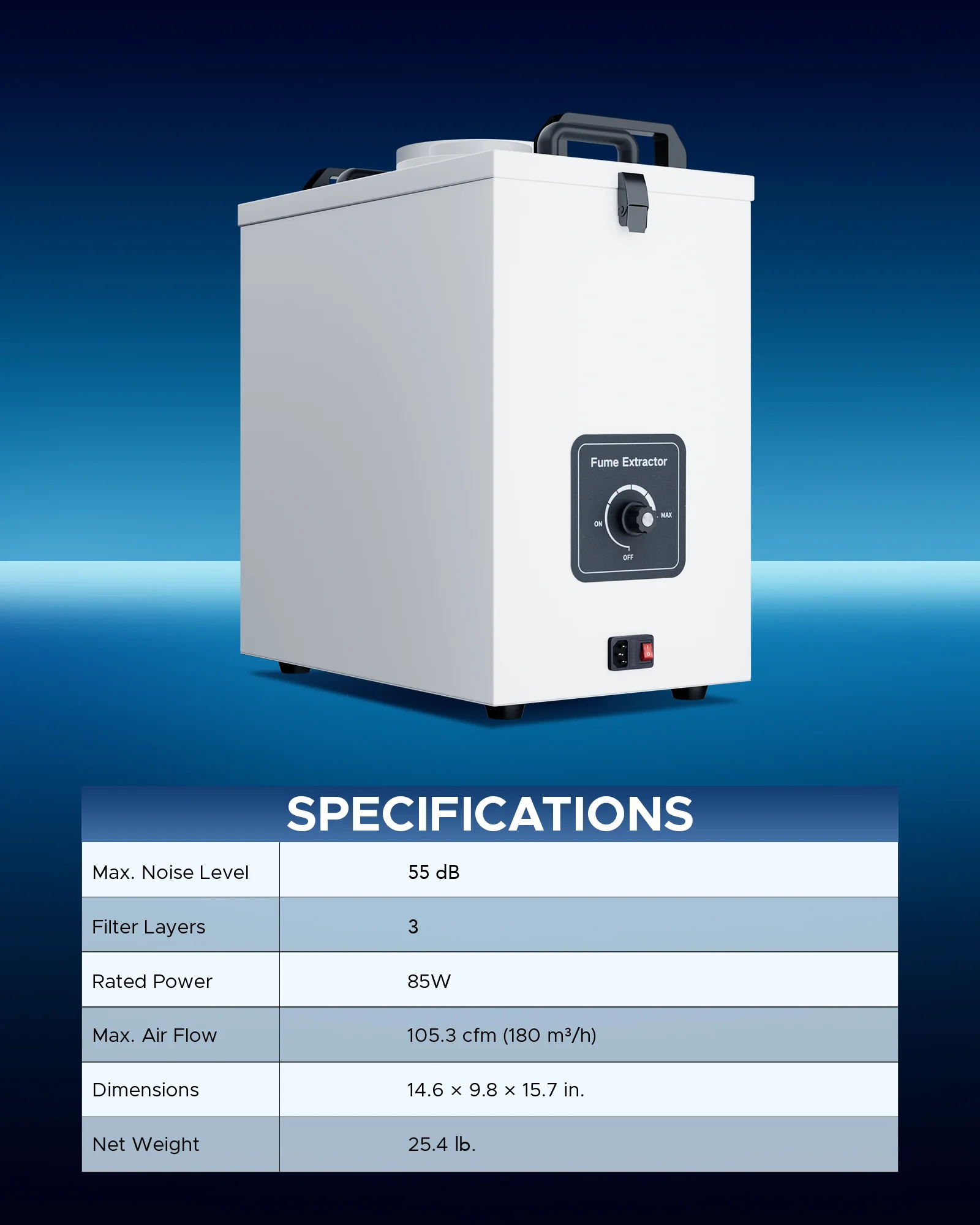 85W Industrial Air Purifier with 3 Layer Air Filter for Laser Engraver - Image 9