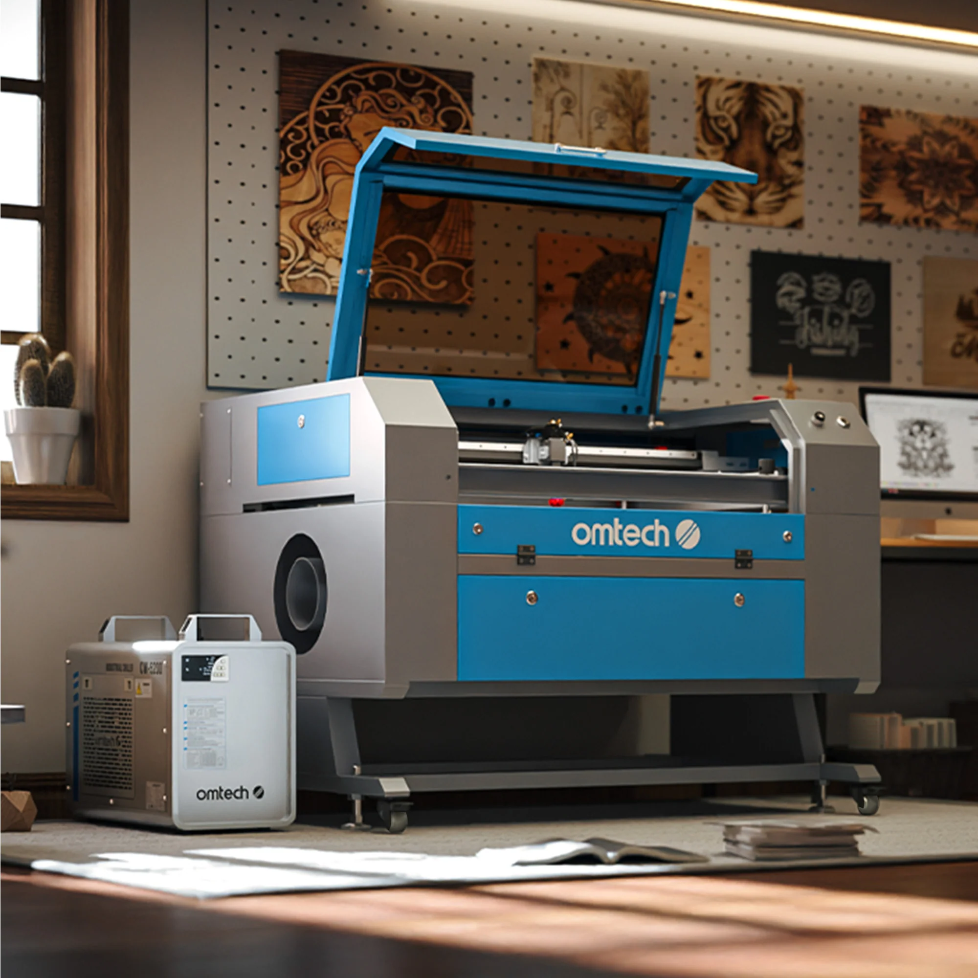 OMTech Maker AF2028-60 60W CO2 Laser Cutter and Engraver with 20" x 28" Working Area and Autofocus - Image 13