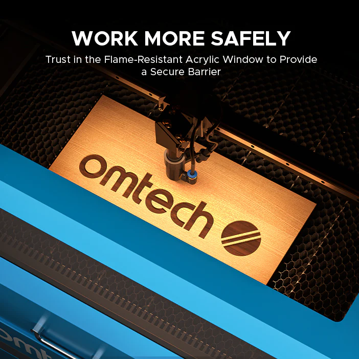 OMTech Maker MF2028-80 90W CO2 Laser Cutter and Engraver with 20" x 28" Working Area - Image 7