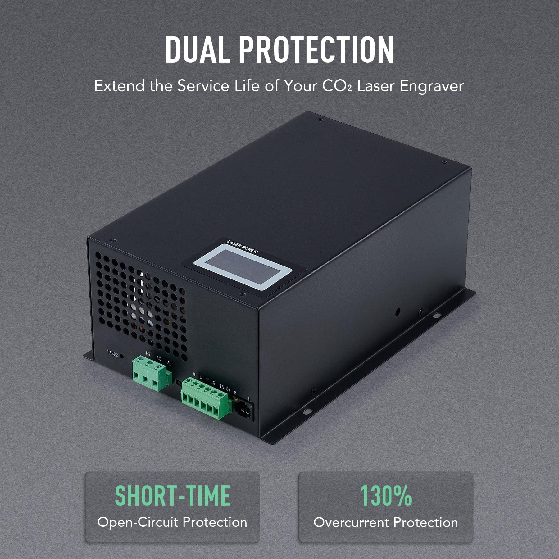 100W Power Supply with Real Time Display for CO2 Laser Engravers & Cutters - Image 4