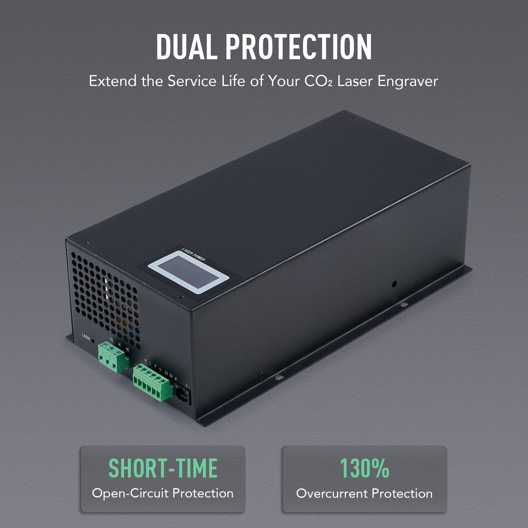 150W Power Supply with Real Time Display for CO2 Laser Engravers & Cutters - Image 4