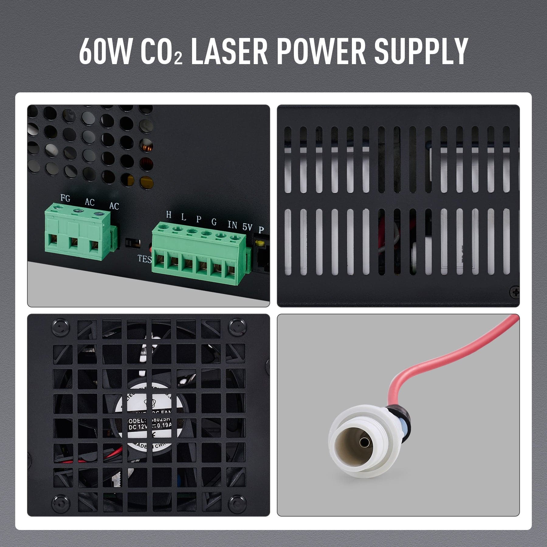 60W Power Supply with Real Time Display for CO2 Laser Engravers & Cutters - Image 6