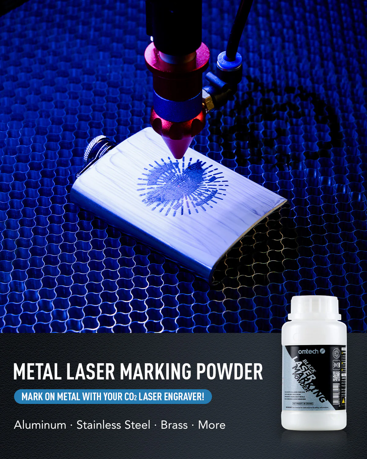 Metal Laser Marking Powder for CO2 Laser Engravers, 4.1 fl. oz. - Image 3