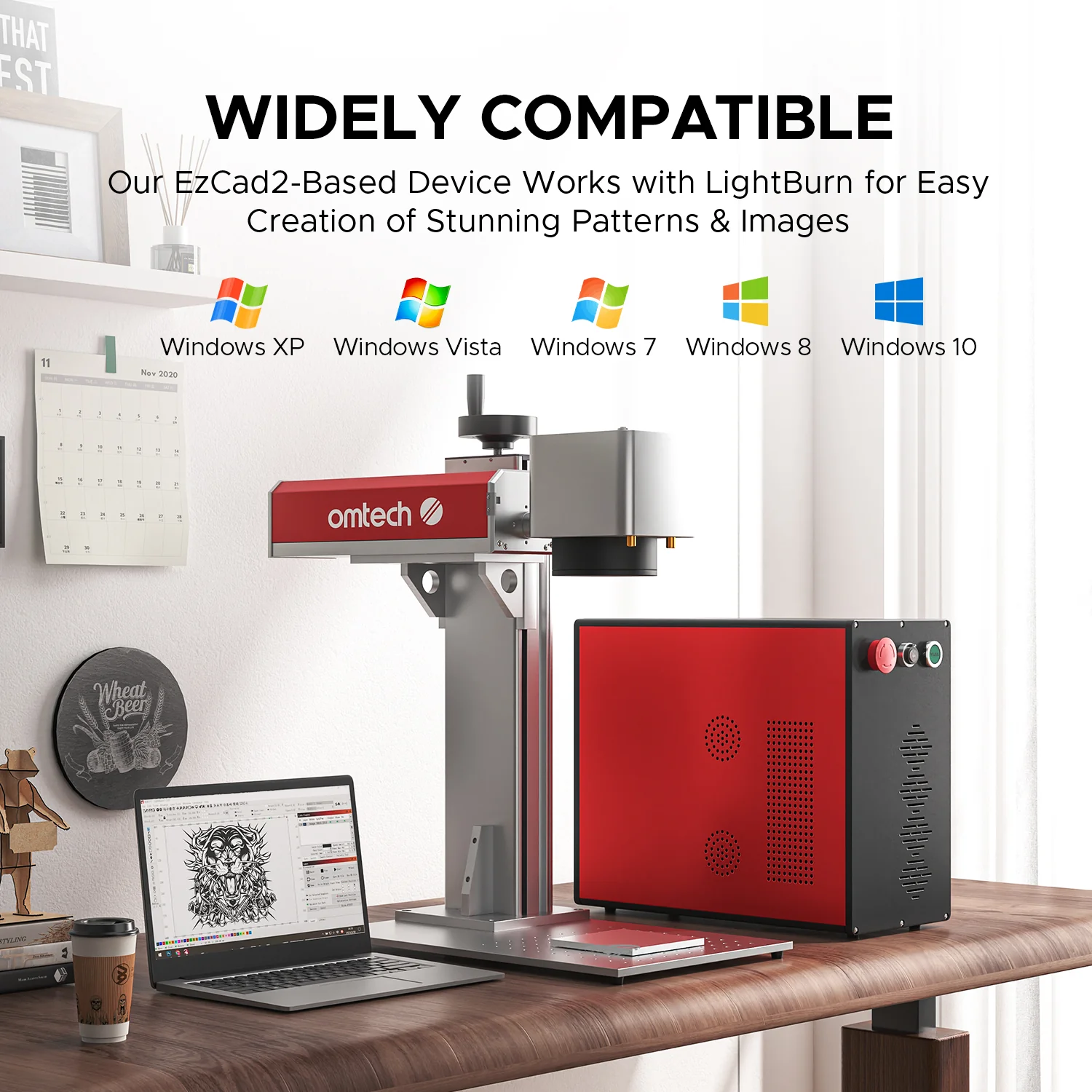 OMTech MOPA 30W Split Fiber Metal Engraving Machine with 6.9" x 6.9" Working Area - Image 7