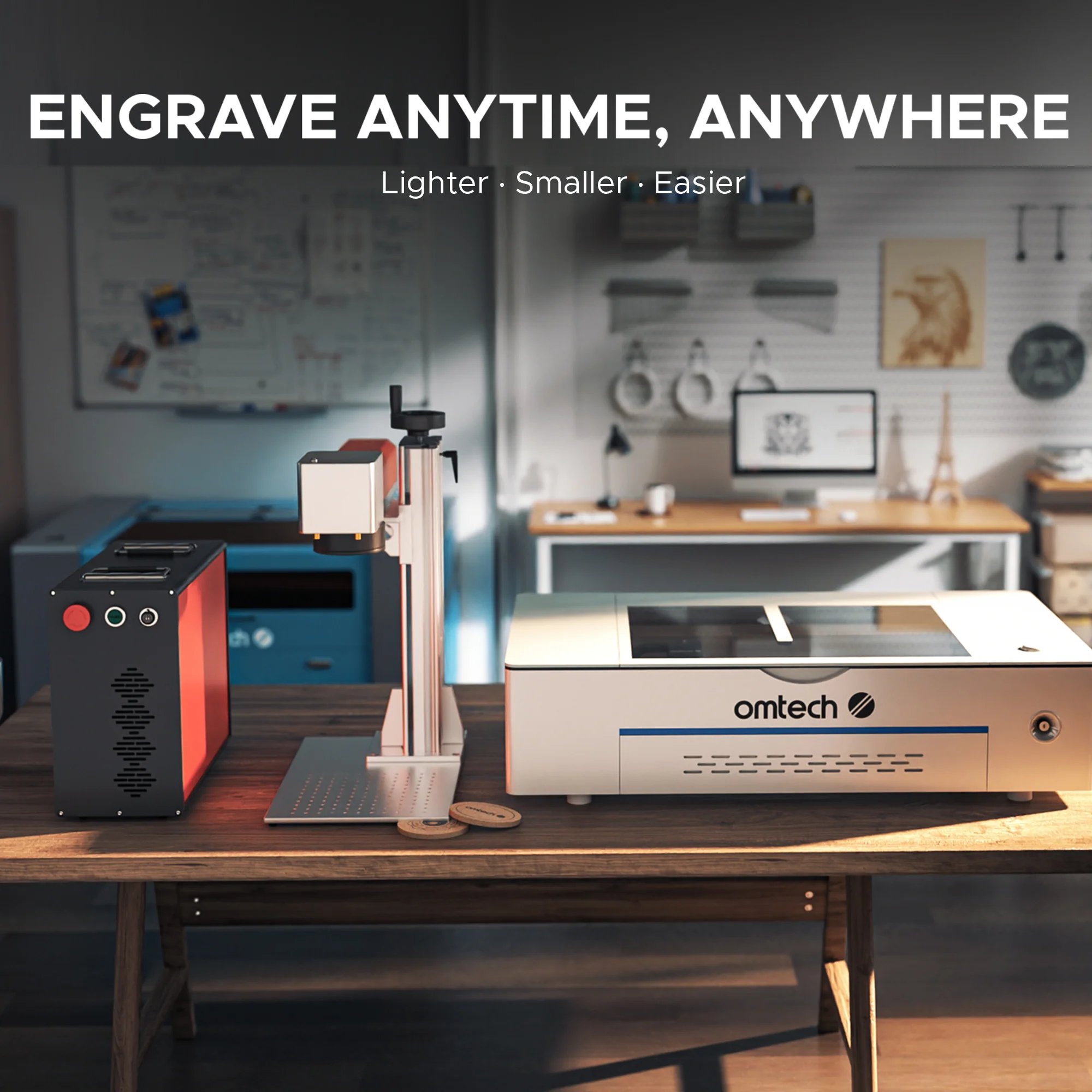 OMTech MOPA 60W Split Fiber Laser Engraver with 6.9" x 6.9" Working Area - Image 6