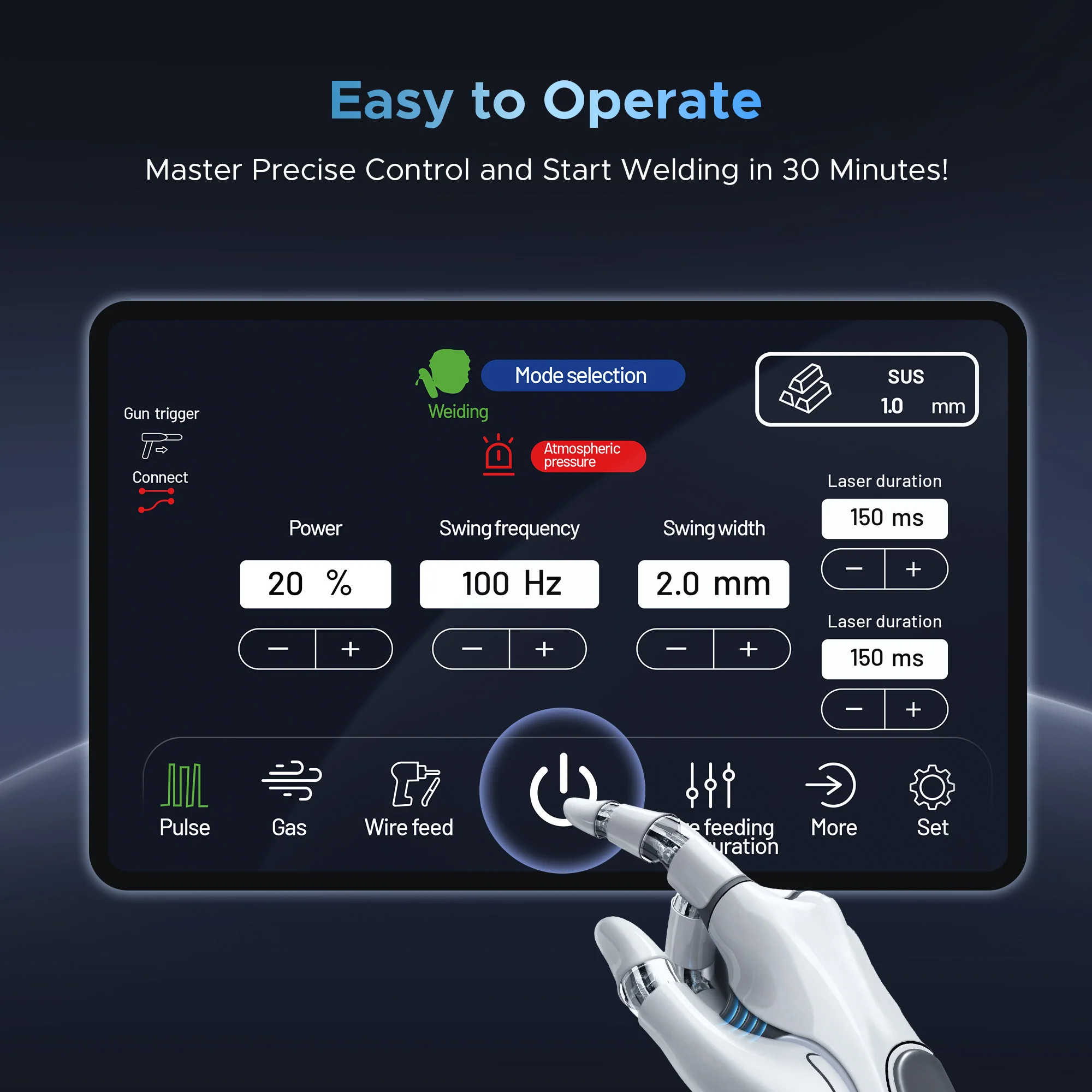 OMTech 1000W Air Cooling Fiber Laser Welder - Image 4