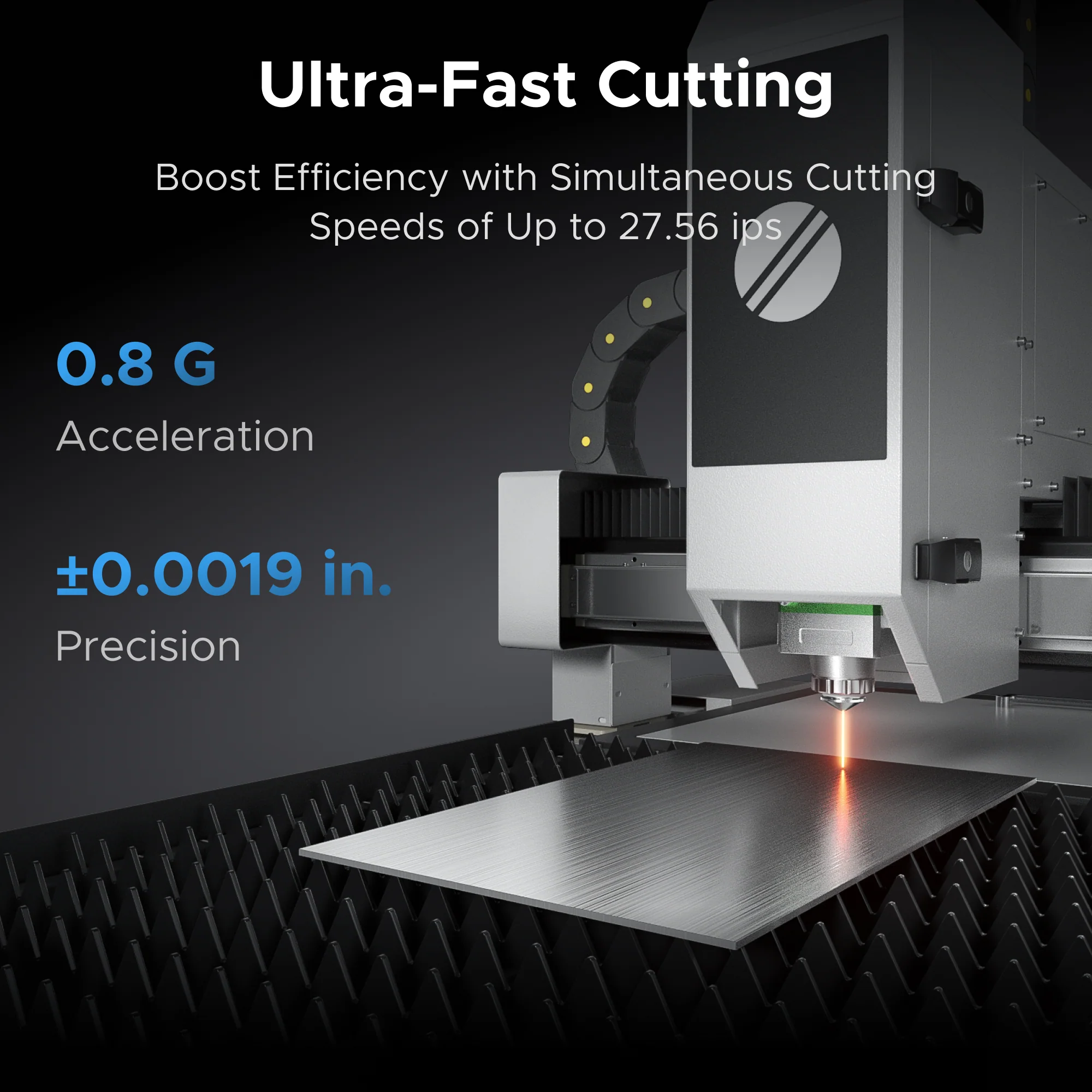 OMTech FC-22C 1500W Open Metal Laser Cutter Machine with Built-in Water Chiller & External Exhaust Fan - Image 6