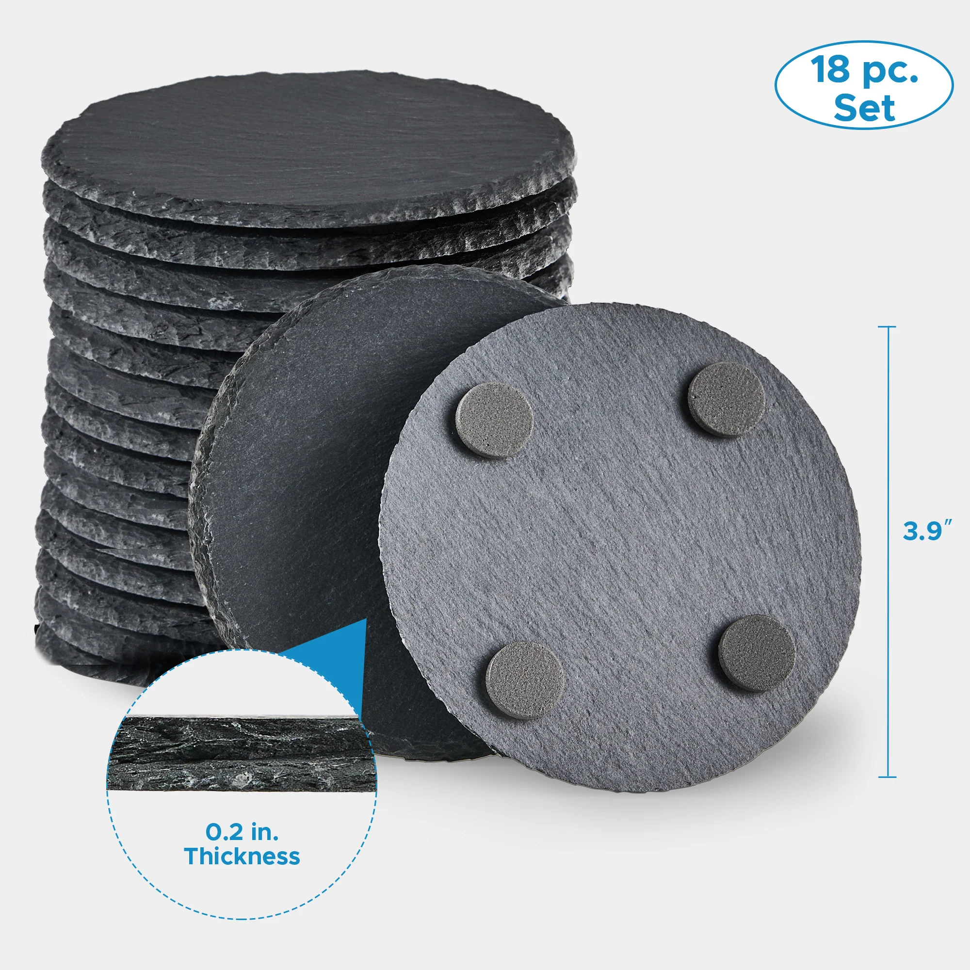 OMTech 18 Pack Round Stone Coaster Set for Laser Engraving - Image 8