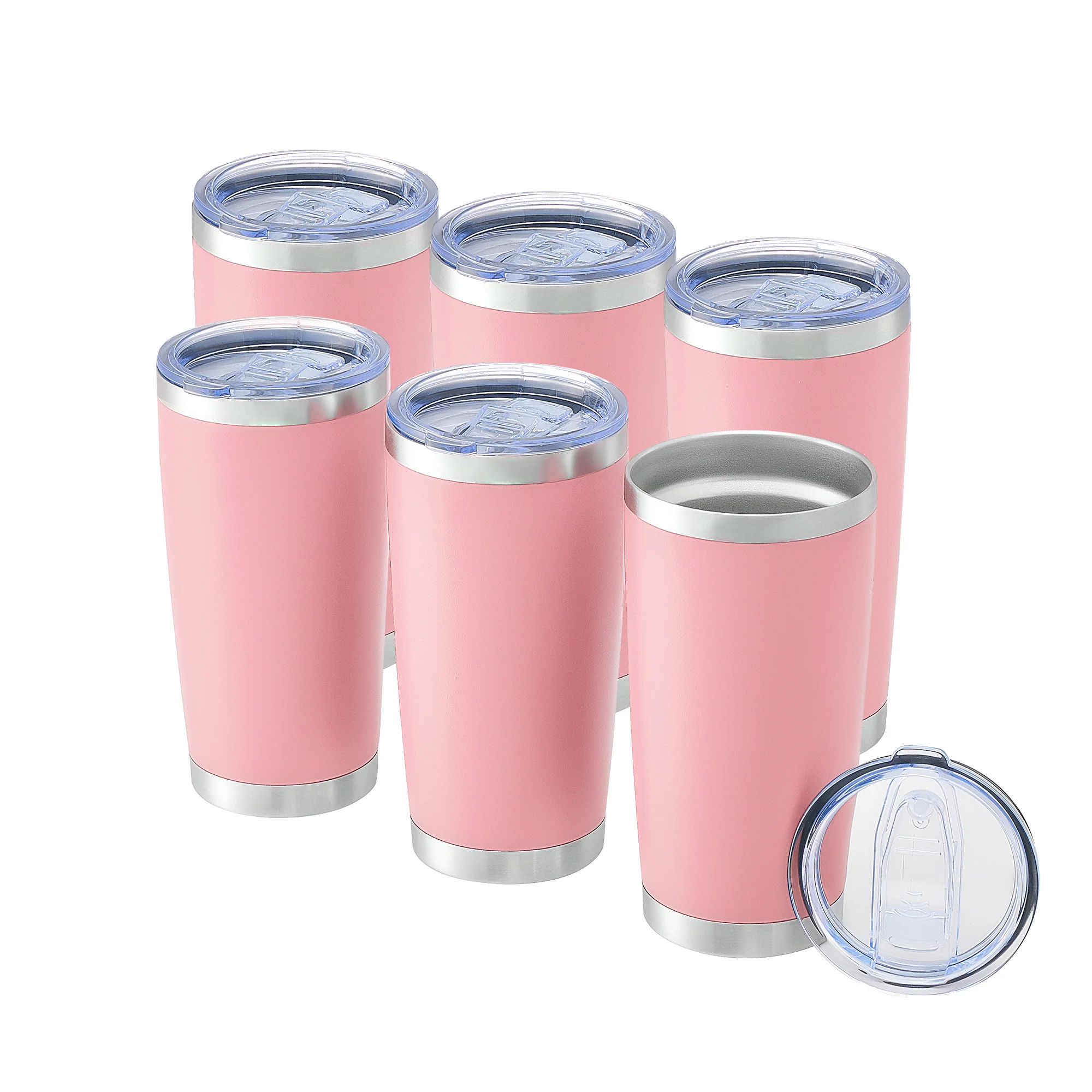 OMTech 20 oz Tumblers Bulk 6pc Stainless Steel Tumbler Set with Lid & Straw, Double Wall Vacuum Insulated Mug for Laser Engraver - Image 10