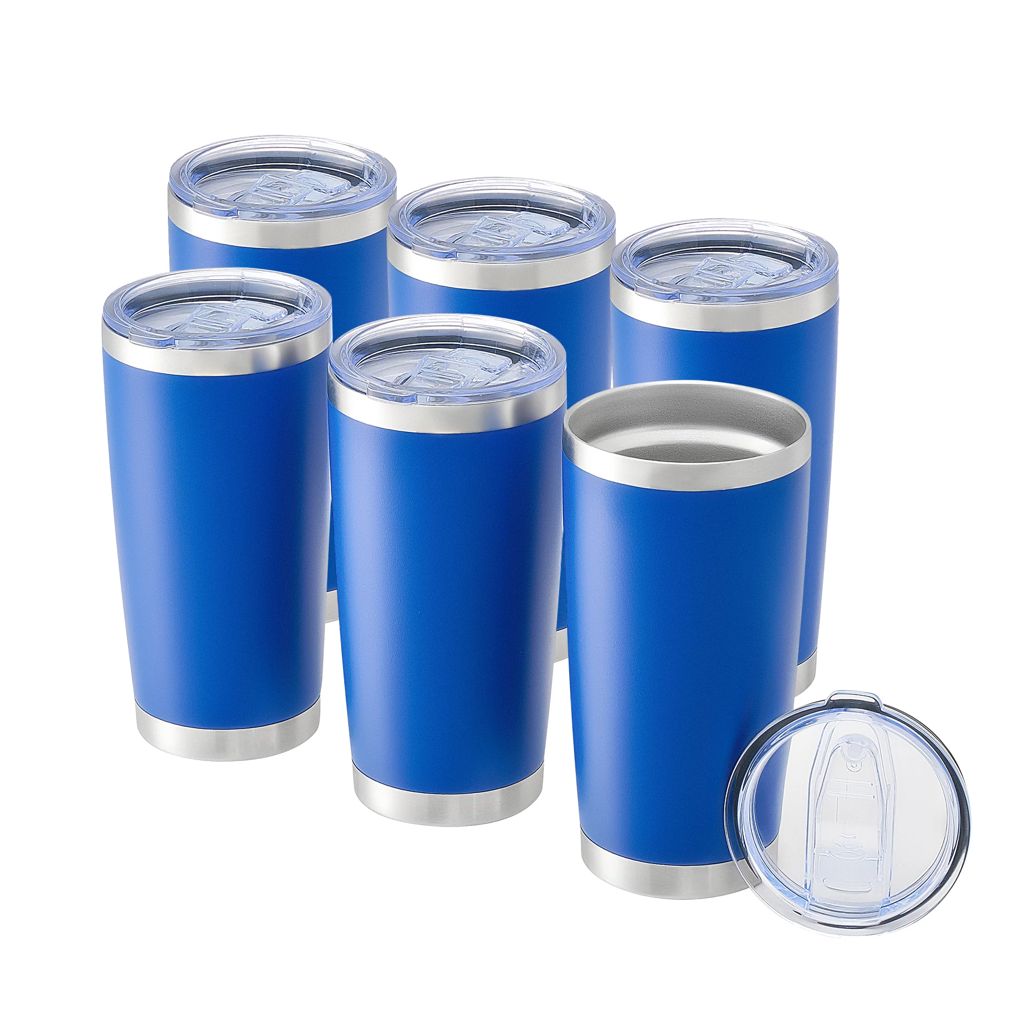 OMTech 20 oz Tumblers Bulk 6pc Stainless Steel Tumbler Set with Lid & Straw, Double Wall Vacuum Insulated Mug for Laser Engraver - Image 11