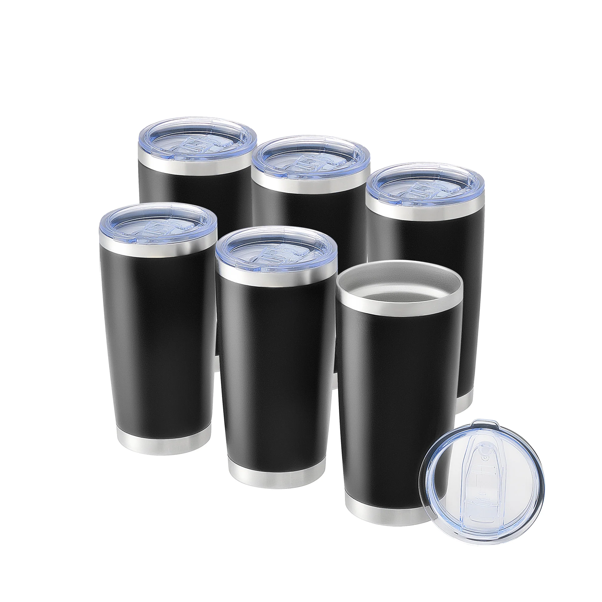 OMTech 20 oz Tumblers Bulk 6pc Stainless Steel Tumbler Set with Lid & Straw, Double Wall Vacuum Insulated Mug for Laser Engraver - Image 12