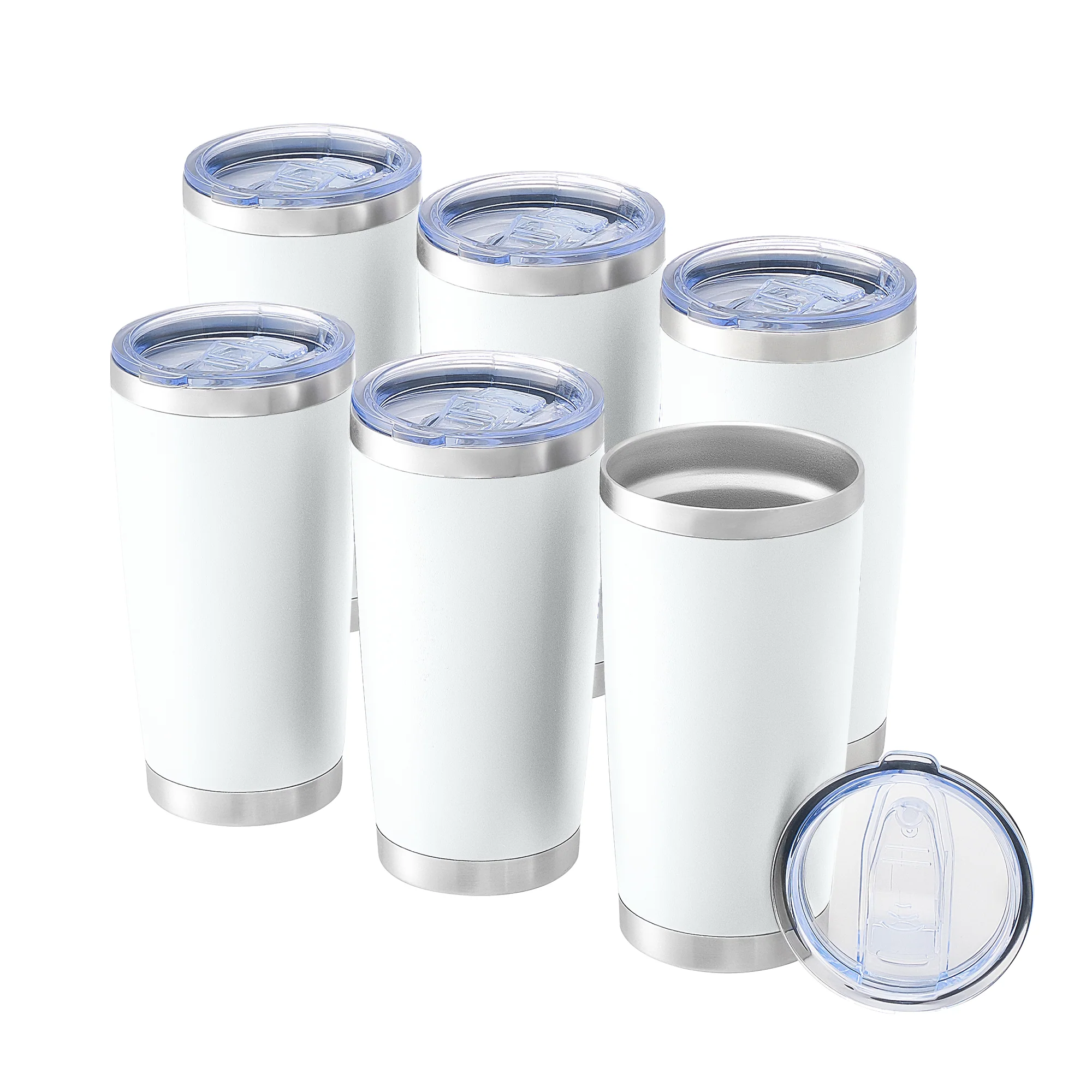 OMTech 20 oz Tumblers Bulk 6pc Stainless Steel Tumbler Set with Lid & Straw, Double Wall Vacuum Insulated Mug for Laser Engraver - Image 13