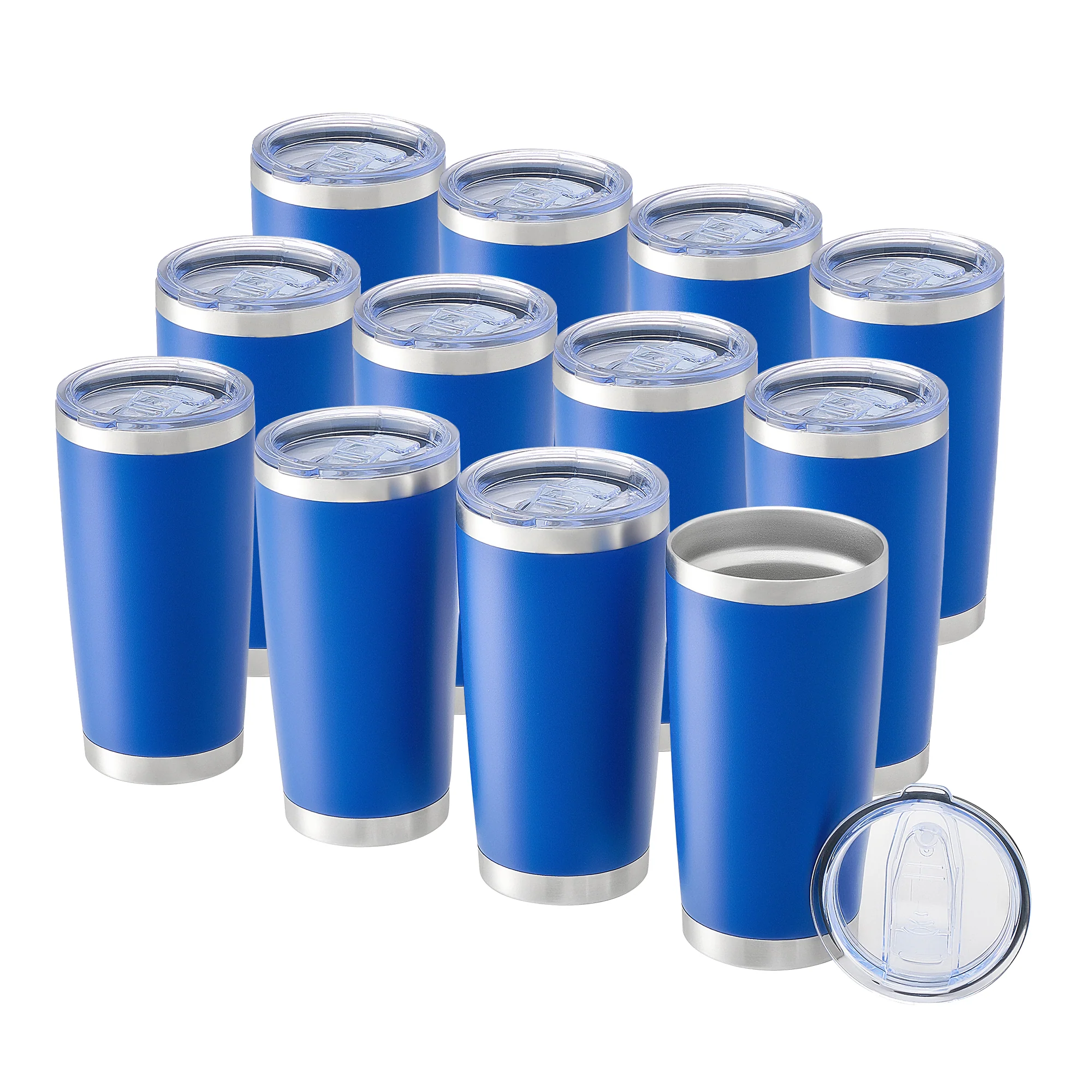 OMTech 20 oz Tumblers Bulk 12pc Stainless Steel Tumbler Set with Lid & Straw, Double Wall Vacuum Insulated Mug for Laser Engraver - Image 10
