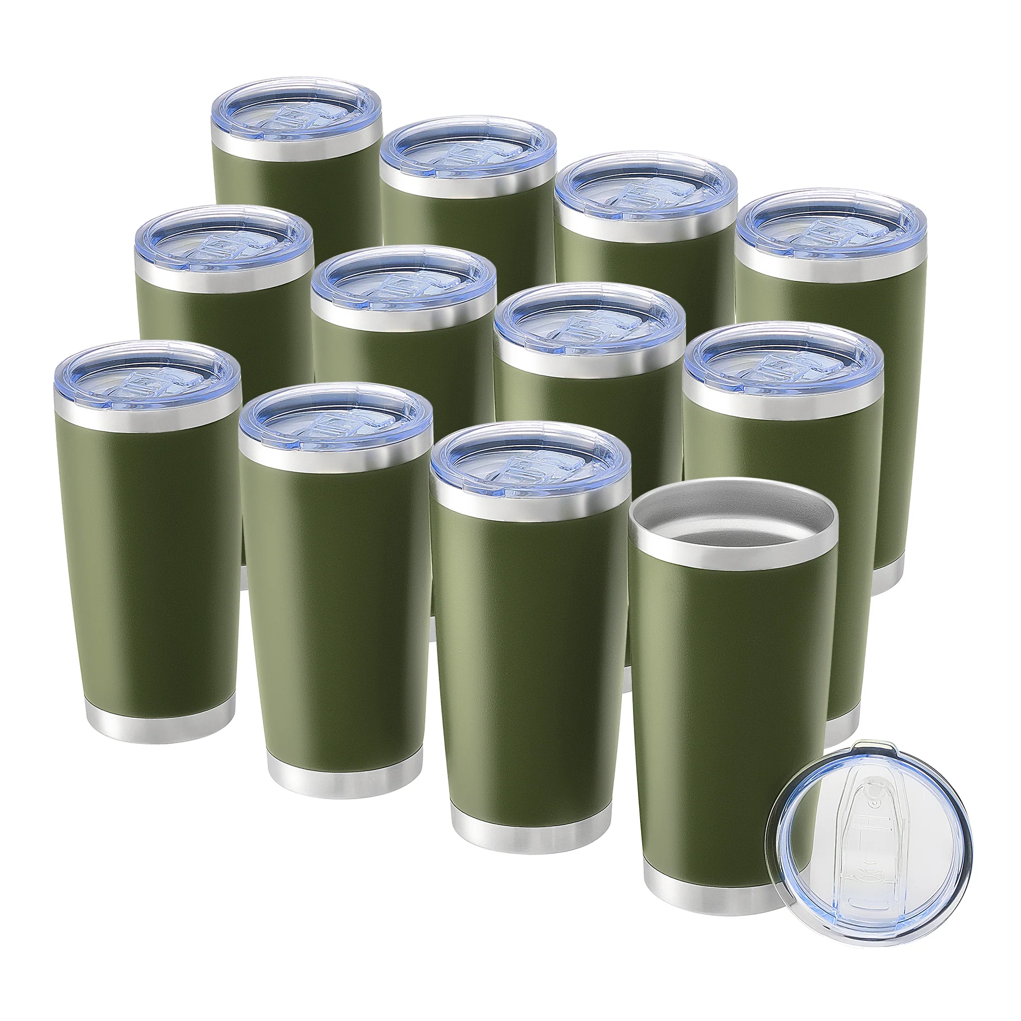 OMTech 20 oz Tumblers Bulk 12pc Stainless Steel Tumbler Set with Lid & Straw, Double Wall Vacuum Insulated Mug for Laser Engraver - Image 11
