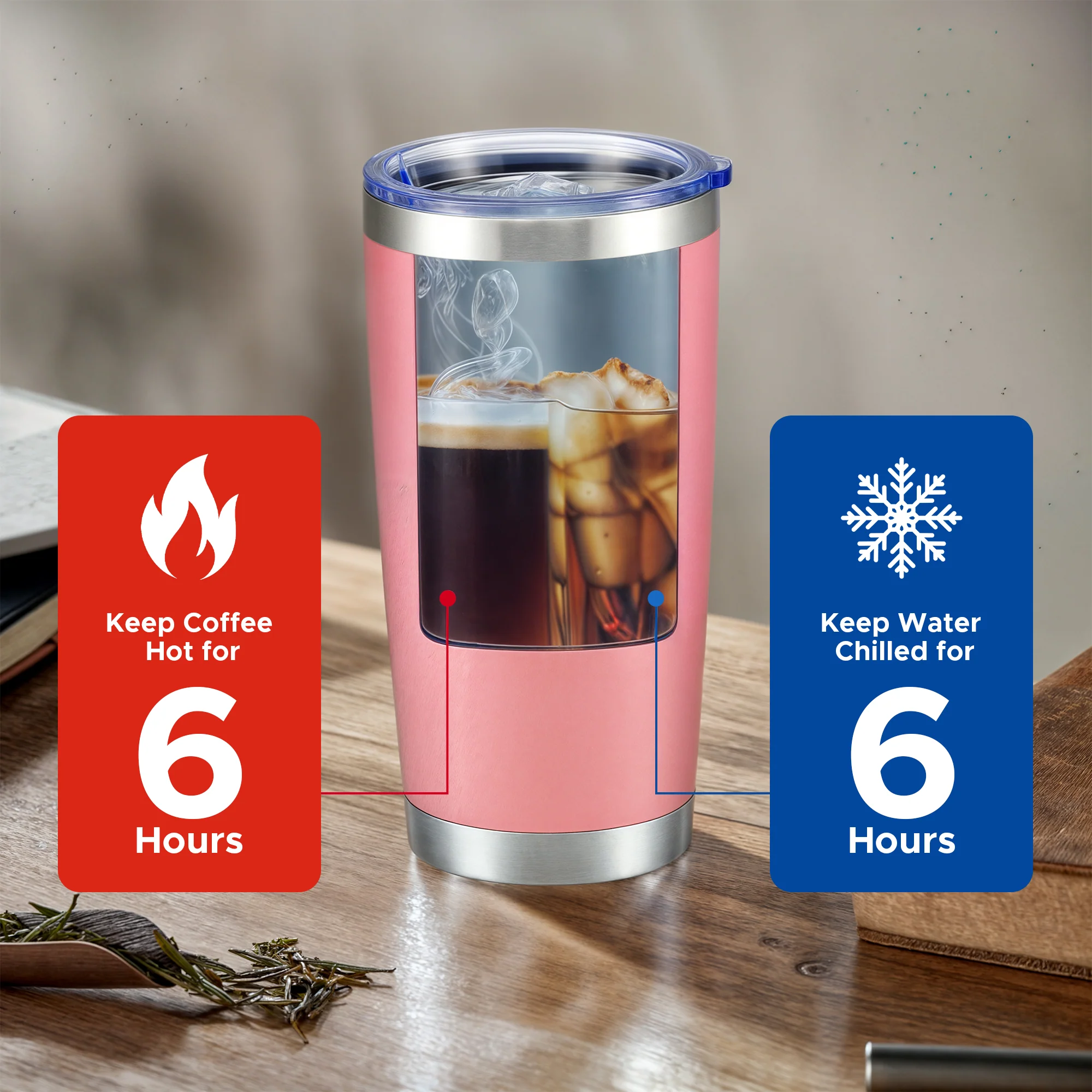 OMTech 20 oz Tumblers Bulk 12pc Stainless Steel Tumbler Set with Lid & Straw, Double Wall Vacuum Insulated Mug for Laser Engraver - Image 4