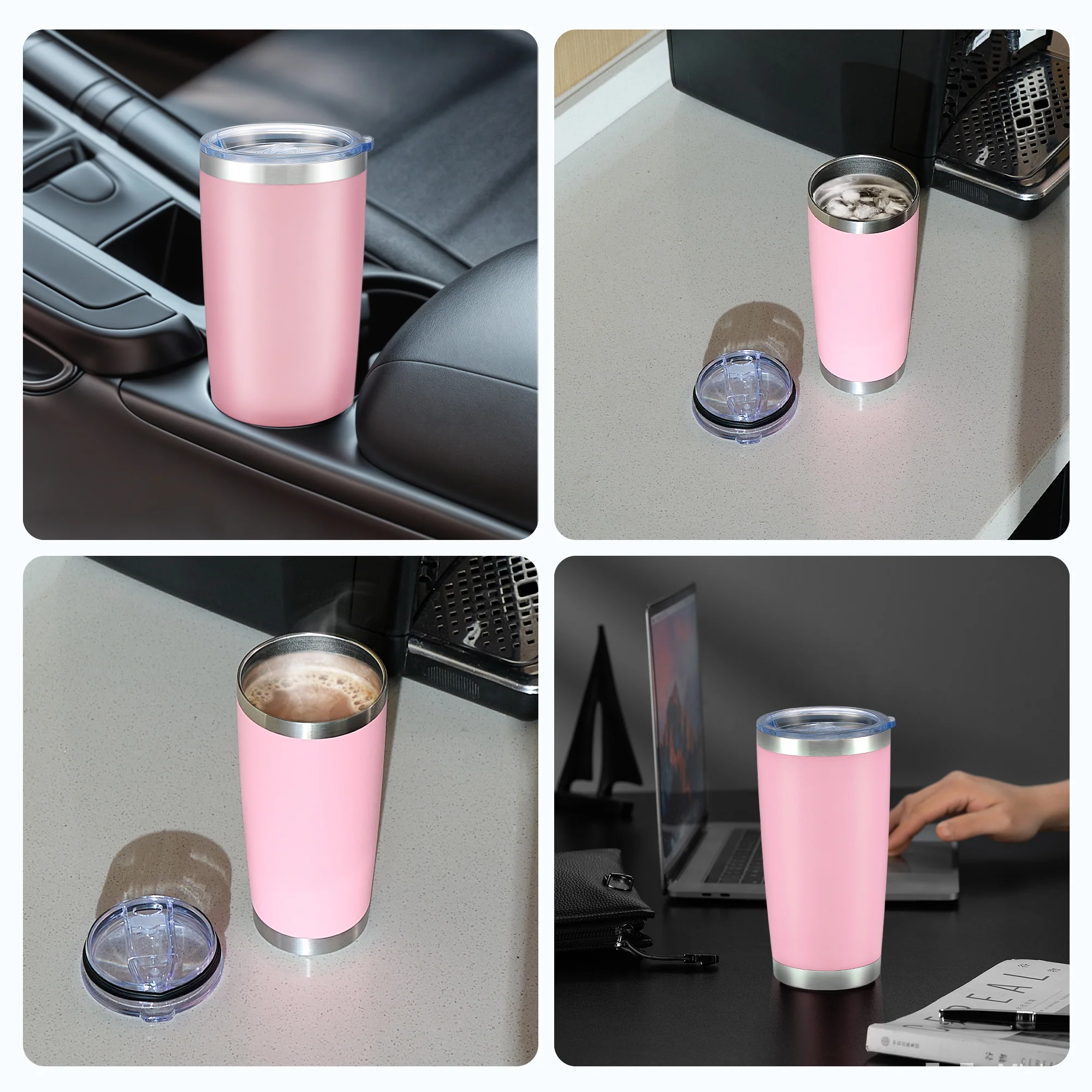 OMTech 20 oz Tumblers Bulk 12pc Stainless Steel Tumbler Set with Lid & Straw, Double Wall Vacuum Insulated Mug for Laser Engraver - Image 7