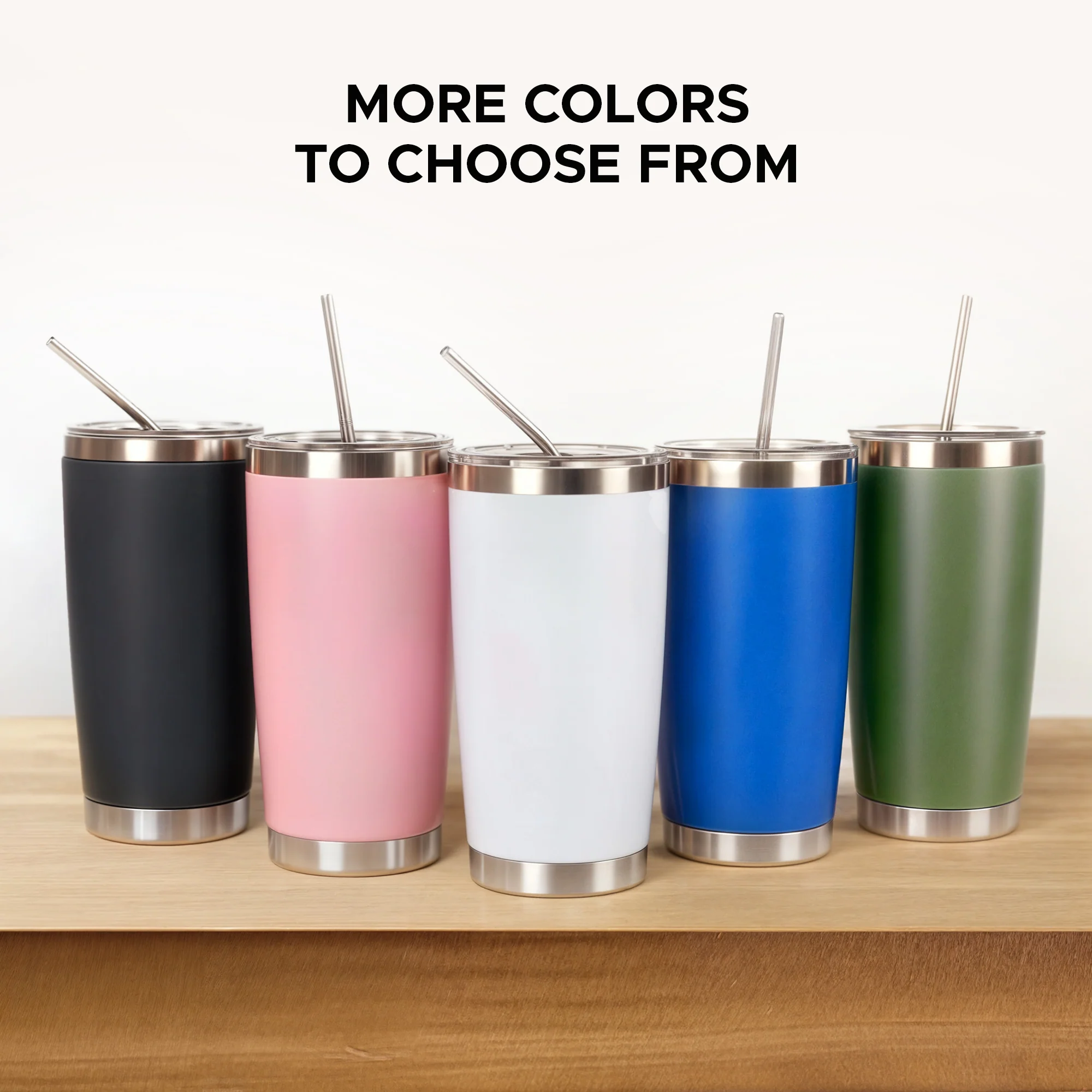 OMTech 20 oz Tumblers Bulk 12pc Stainless Steel Tumbler Set with Lid & Straw, Double Wall Vacuum Insulated Mug for Laser Engraver - Image 9