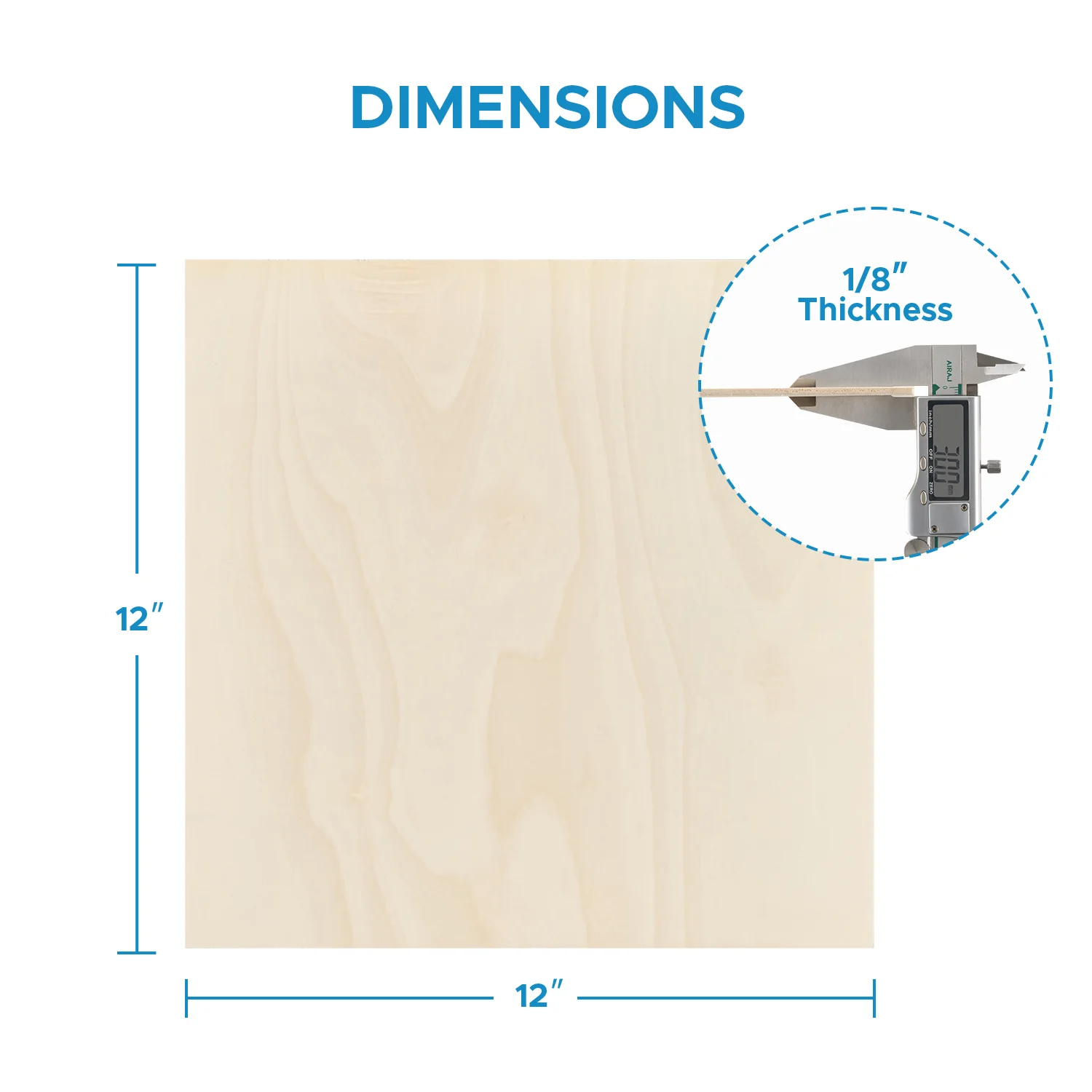 OMTech 24 Pack Poplar Wood Sheets, 12 x 12 Inch Poplar Plywood Sheets for Laser Engraving & Cutting - Image 4