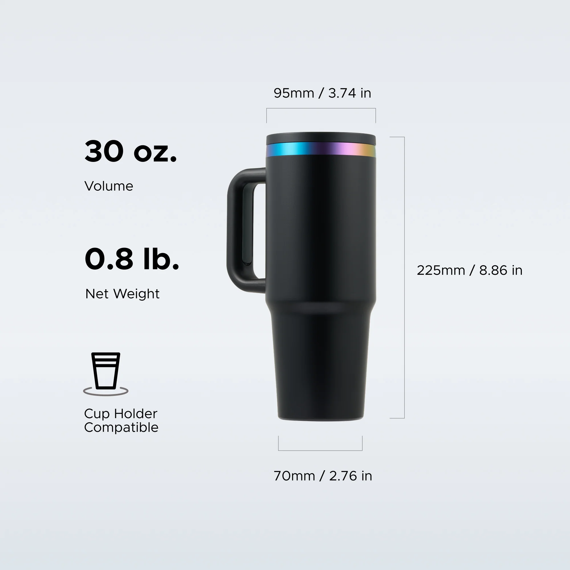 OMTech 30 oz. Tumblers with Handle & Lid, 12 Pack Tumbler Bulk with Double Wall Vacuum Insulation - Image 4