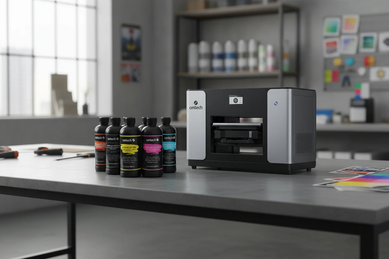 OMTech 500ml Hard UV Ink Set – CMYKWV 6-Pack [Estimated to ship in mid-June] - Image 2