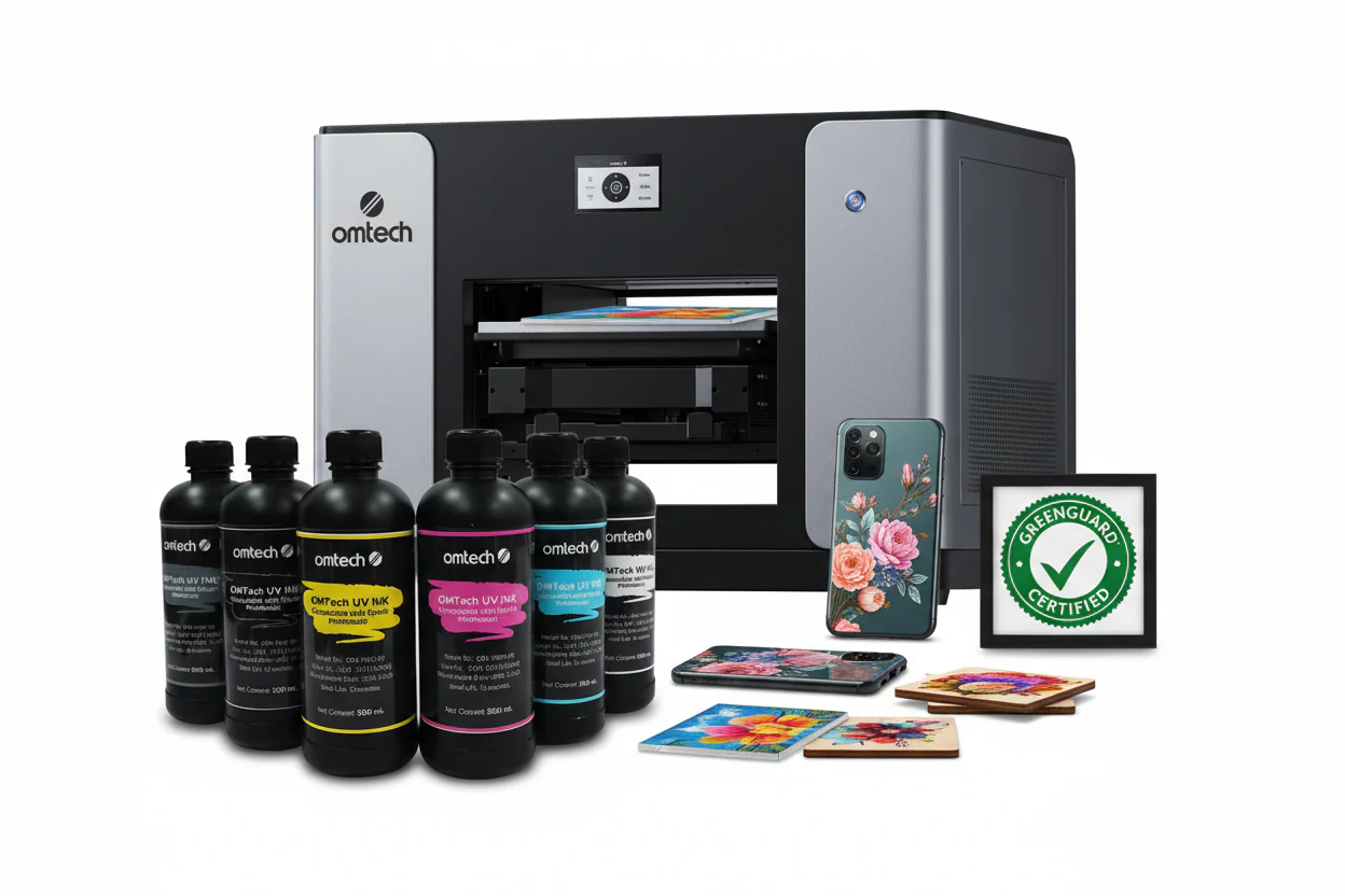 OMTech 500ml Hard UV Ink Set – CMYKWV 6-Pack [Estimated to ship in mid-June] - Image 3