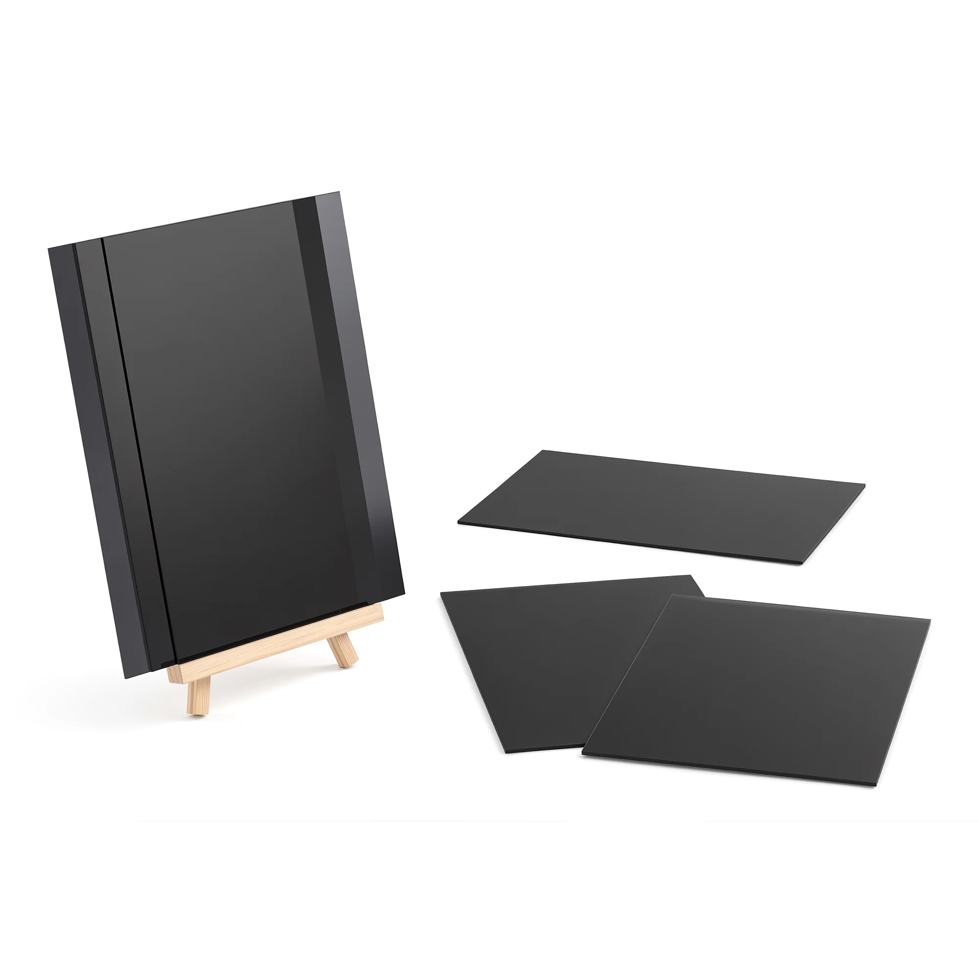 OMTech 6 Pack Transparent Black Acrylic Sheets, 12"x8" Plexiglass Sheets for Laser Cutting Engraving, 0.1" / 3 mm Thick Colored Plastic Board Set for Decoration DIY Projects Crafting Display Case Sign - Image 3