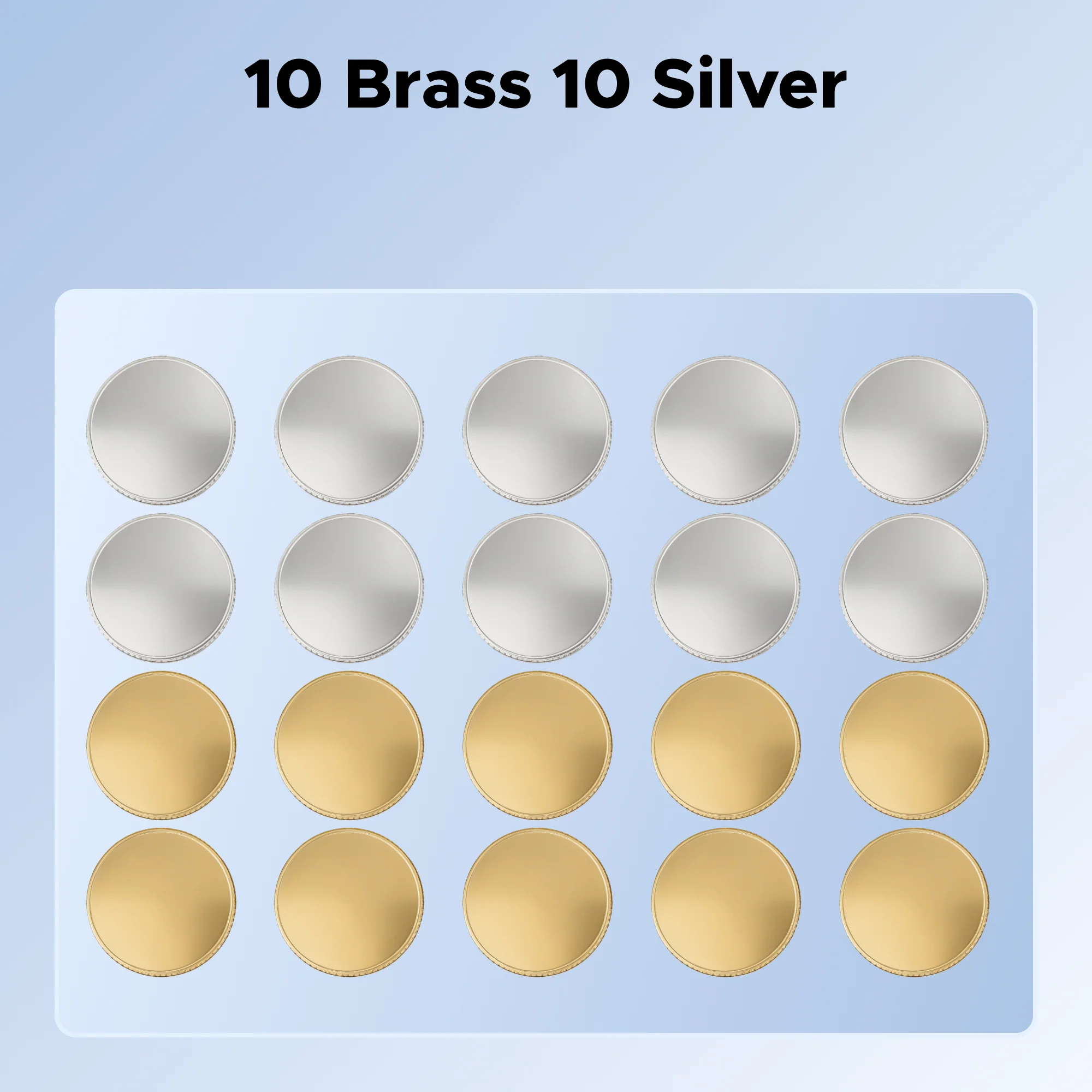 OMTech Blank Brass Challenge Coins, 40 mm 20pc Custom Coin Set for Laser Engraving with 10 Brass & 10 Silver - Image 4
