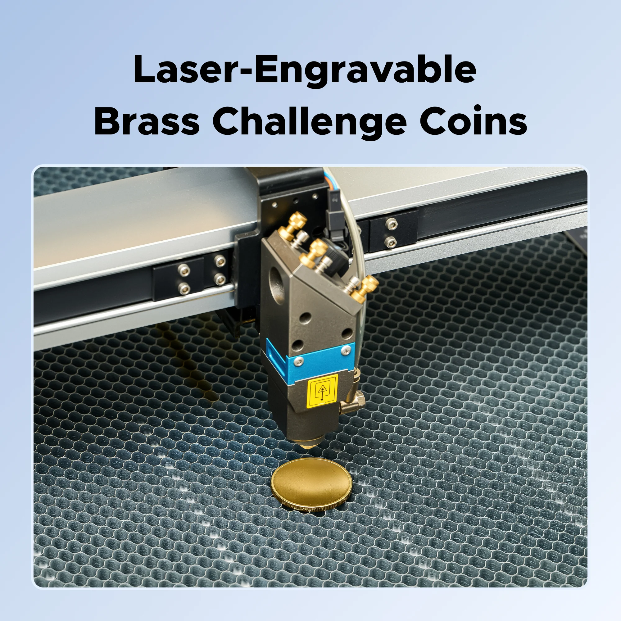 OMTech Blank Brass Challenge Coins, 40 mm 20pc Custom Coin Set for Laser Engraving with 10 Brass & 10 Silver - Image 5