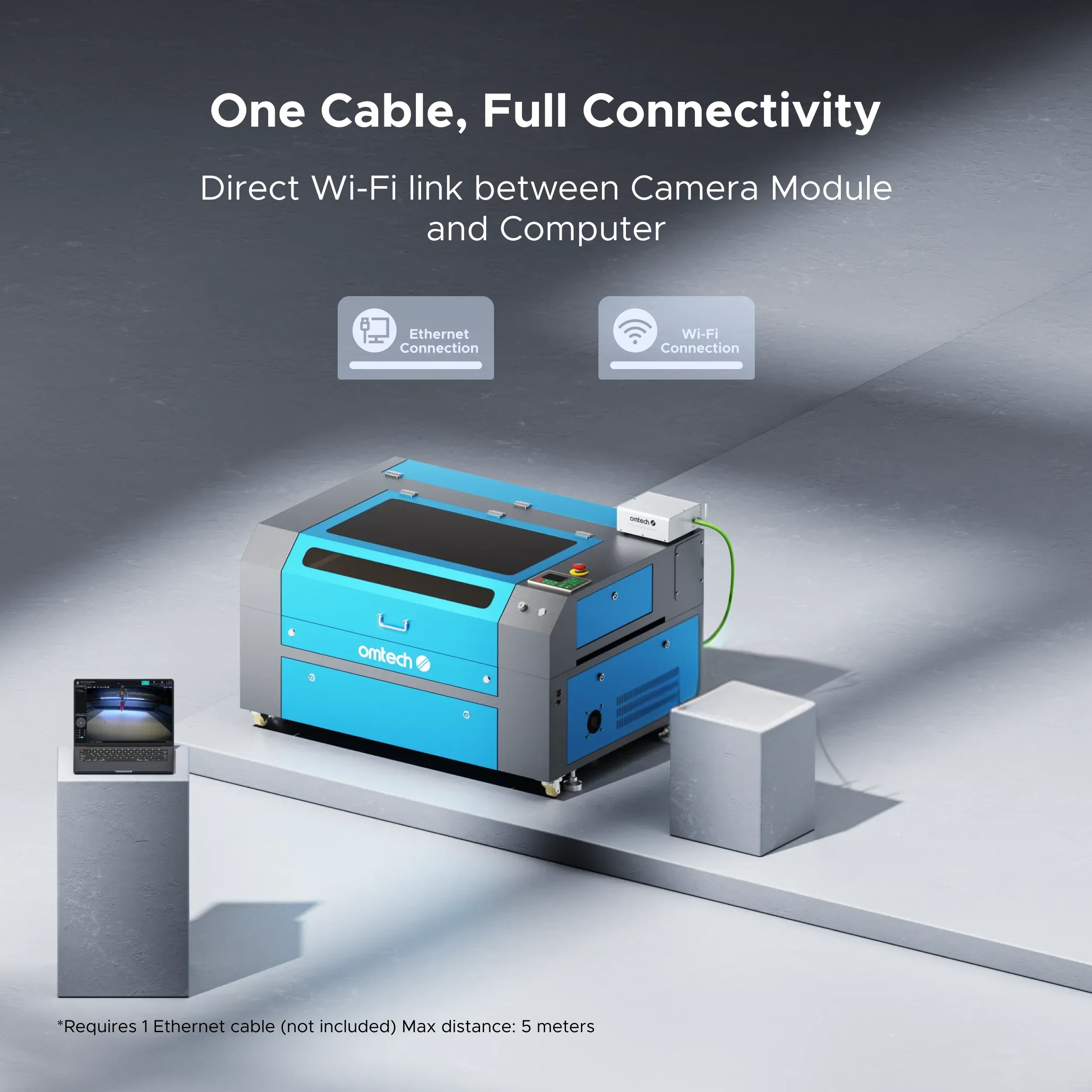 OMTech 2MP Remote Monitoring Camera for CO2 Laser Engraver with Fire Detection Sensor - Image 6