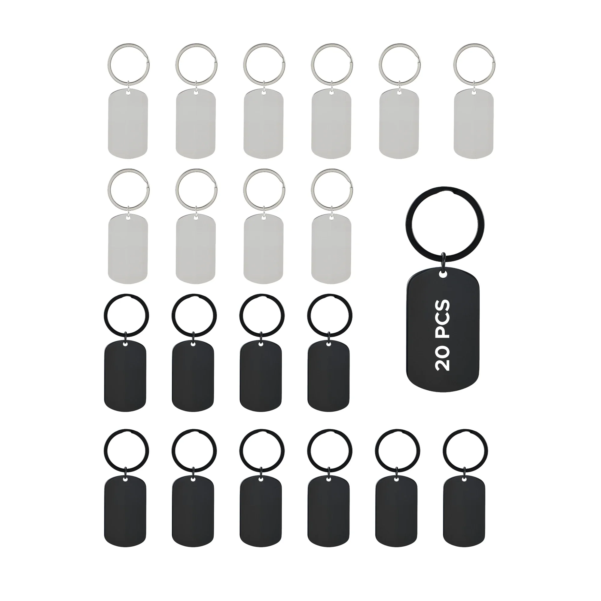 OMTech Dog Tag Necklace Set, Stainless Steel Necklaces with Chains for Laser Engraving - Image 11
