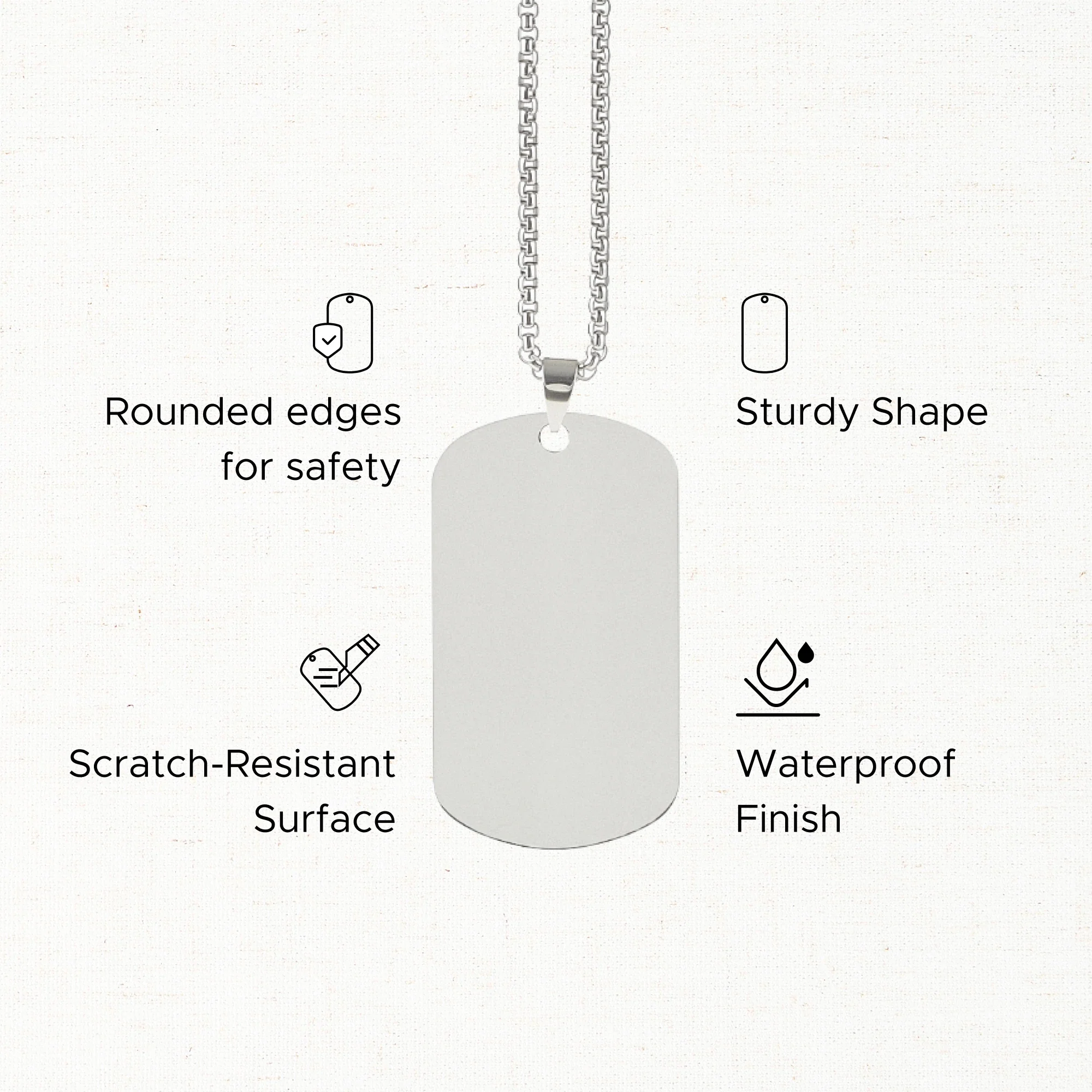 OMTech Dog Tag Necklace Set, Stainless Steel Necklaces with Chains for Laser Engraving - Image 6